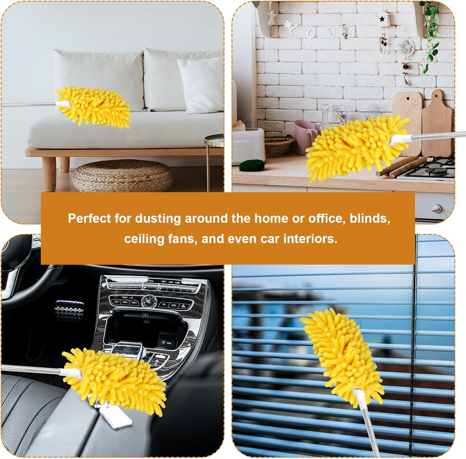 4pcs Microfiber Ceiling Fan Duster Refills Reusable