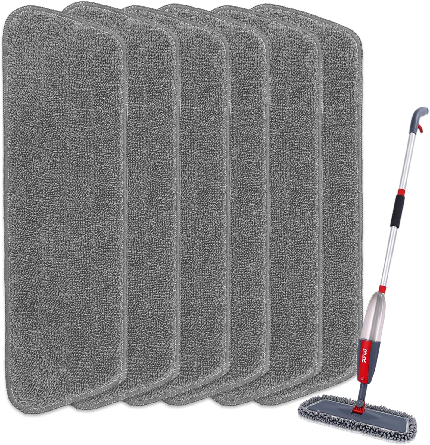 6pcs Microfiber Spray Mop Replacement Heads for Hard Floors