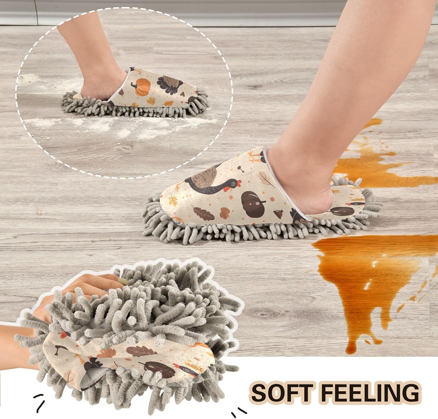Zhirexin Mop Slippers for Home Cleaning
