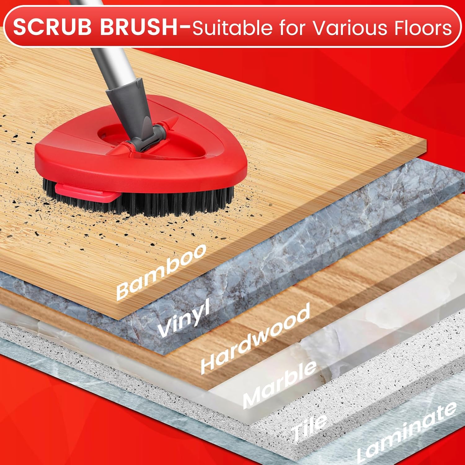 OZISI Scrub Brush Replacement Head for Oceda 1-Tank Spin Mop
