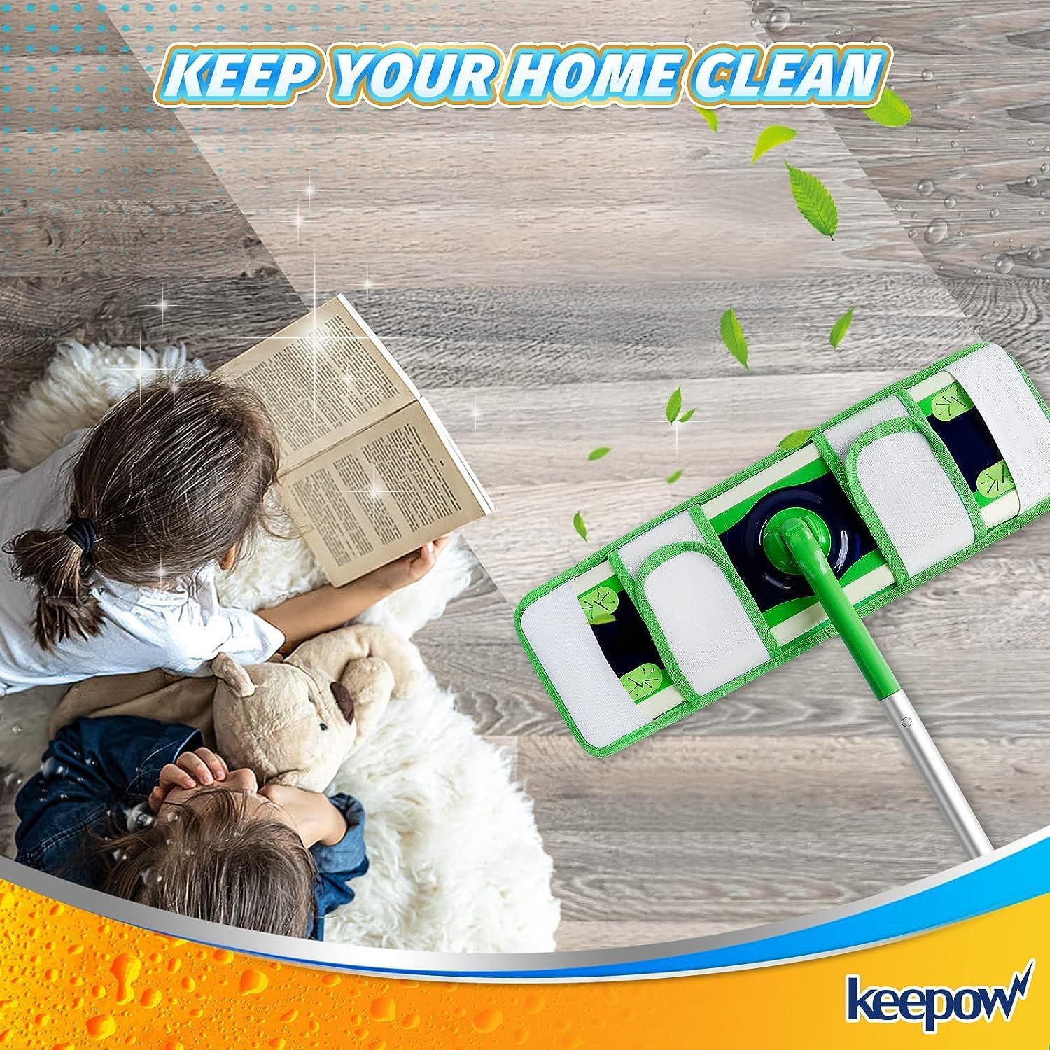 KEEPOW Extra Large Swiffer XL Dry Pads Refills 8 Pack