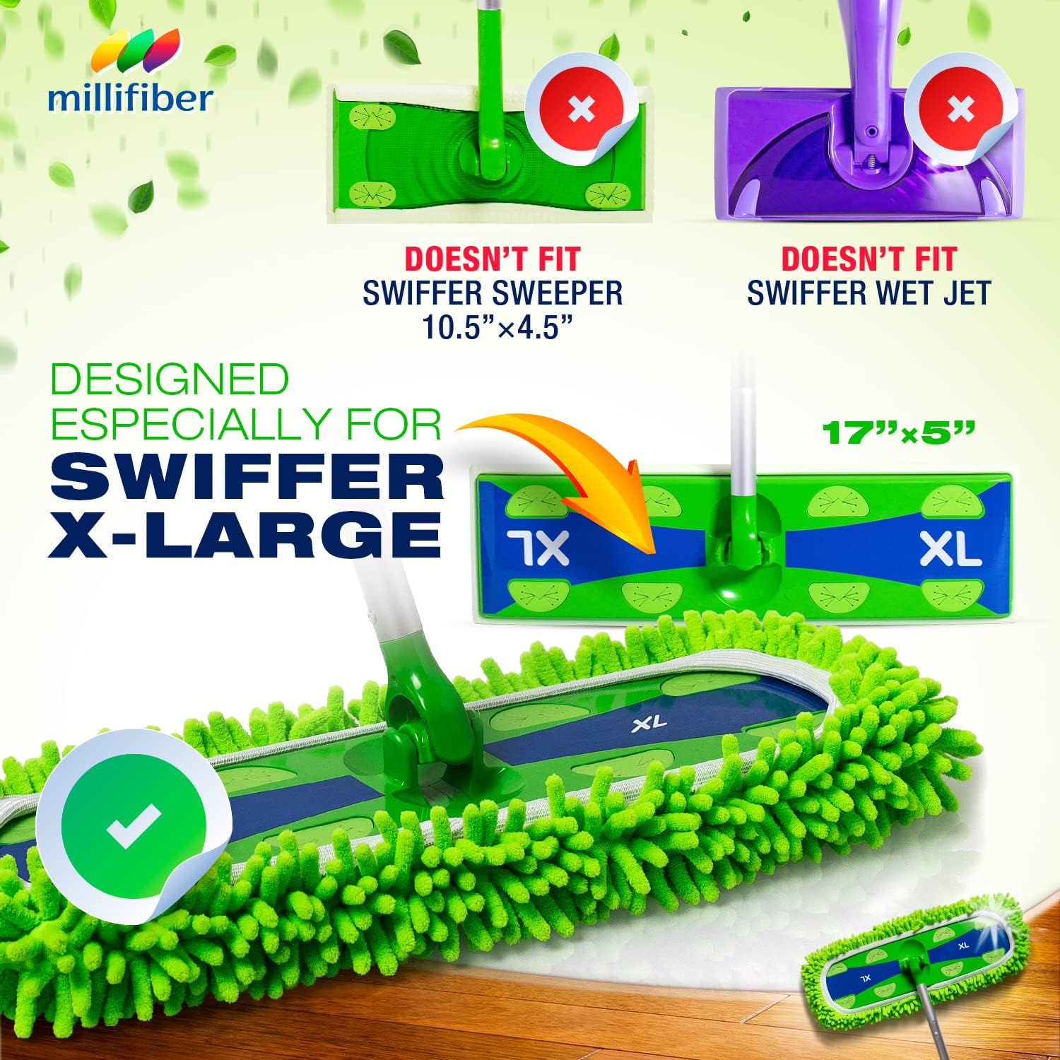 Millifiber X-Large Dust Mop Refill 6 Pack - Pet Friendly