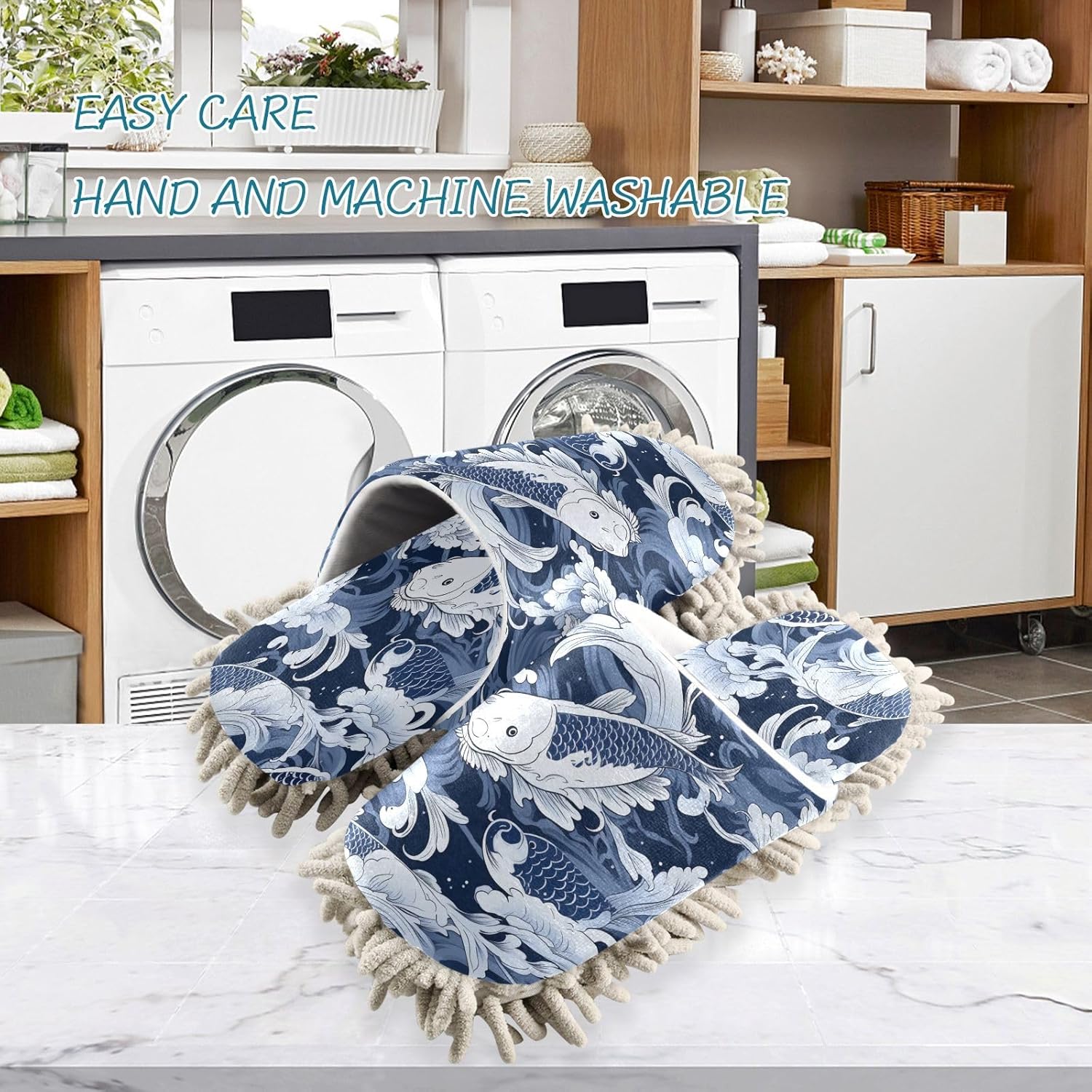 Bulletgxll Koi Fish Mopping Slippers - M Size