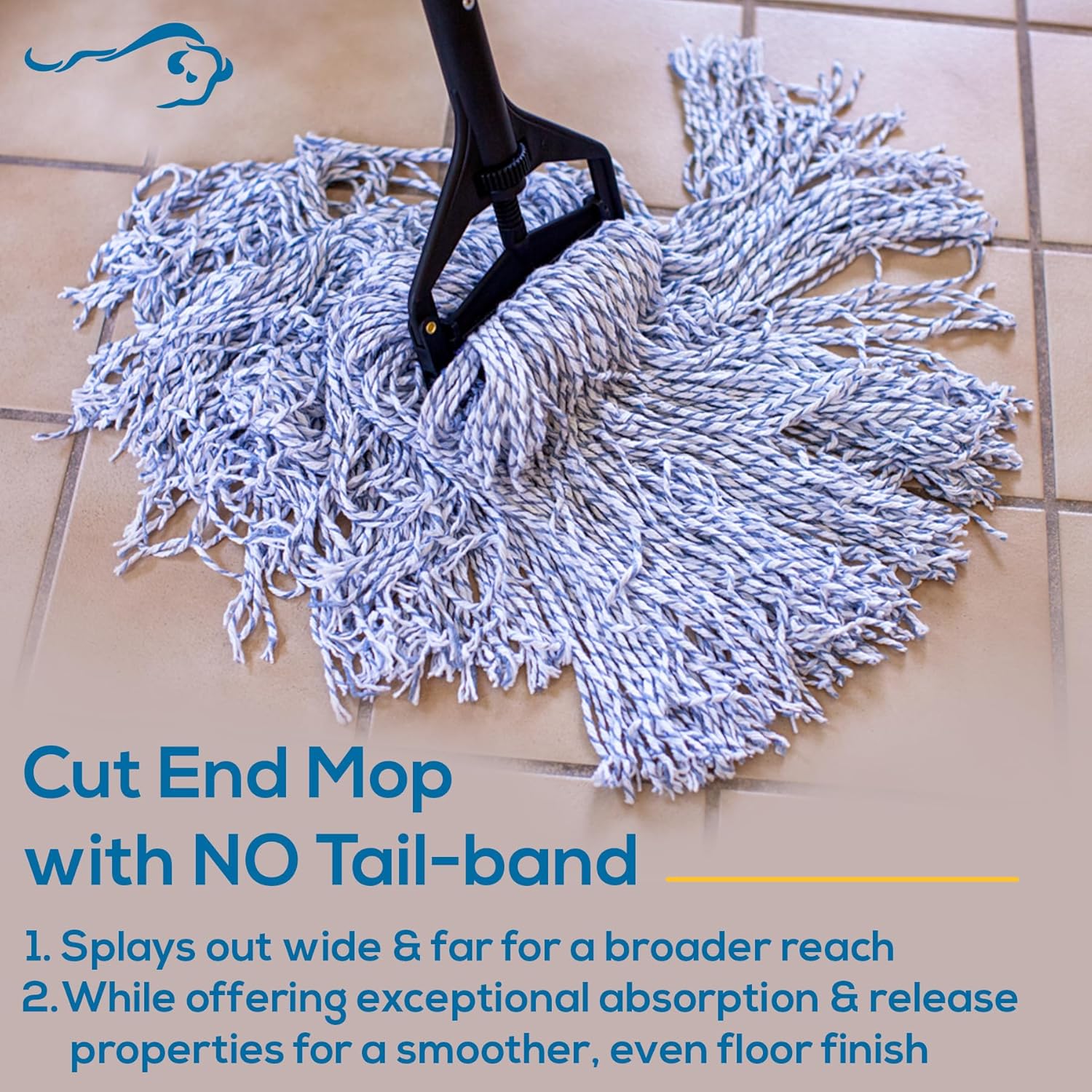 KLEEN HANDLER Cut End Finish Mop Heads 125 Universal 24-Pack
