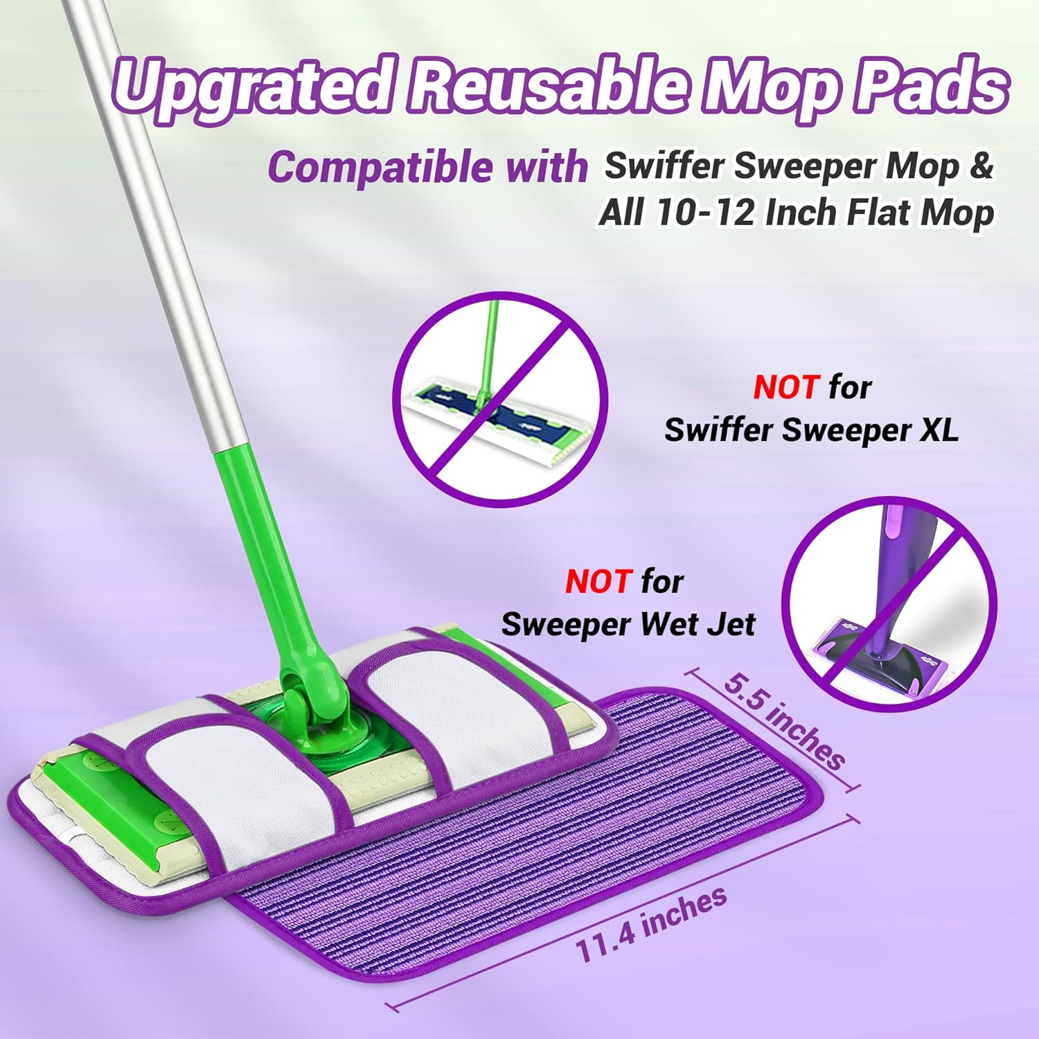 Reusable Mop Pads for Swiffer Sweeper Mops 3 Pack
