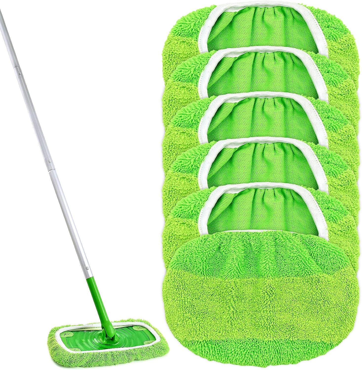 DLAIMI Reusable Microfiber Mop Pads 6PCS for Swiffer Sweeper