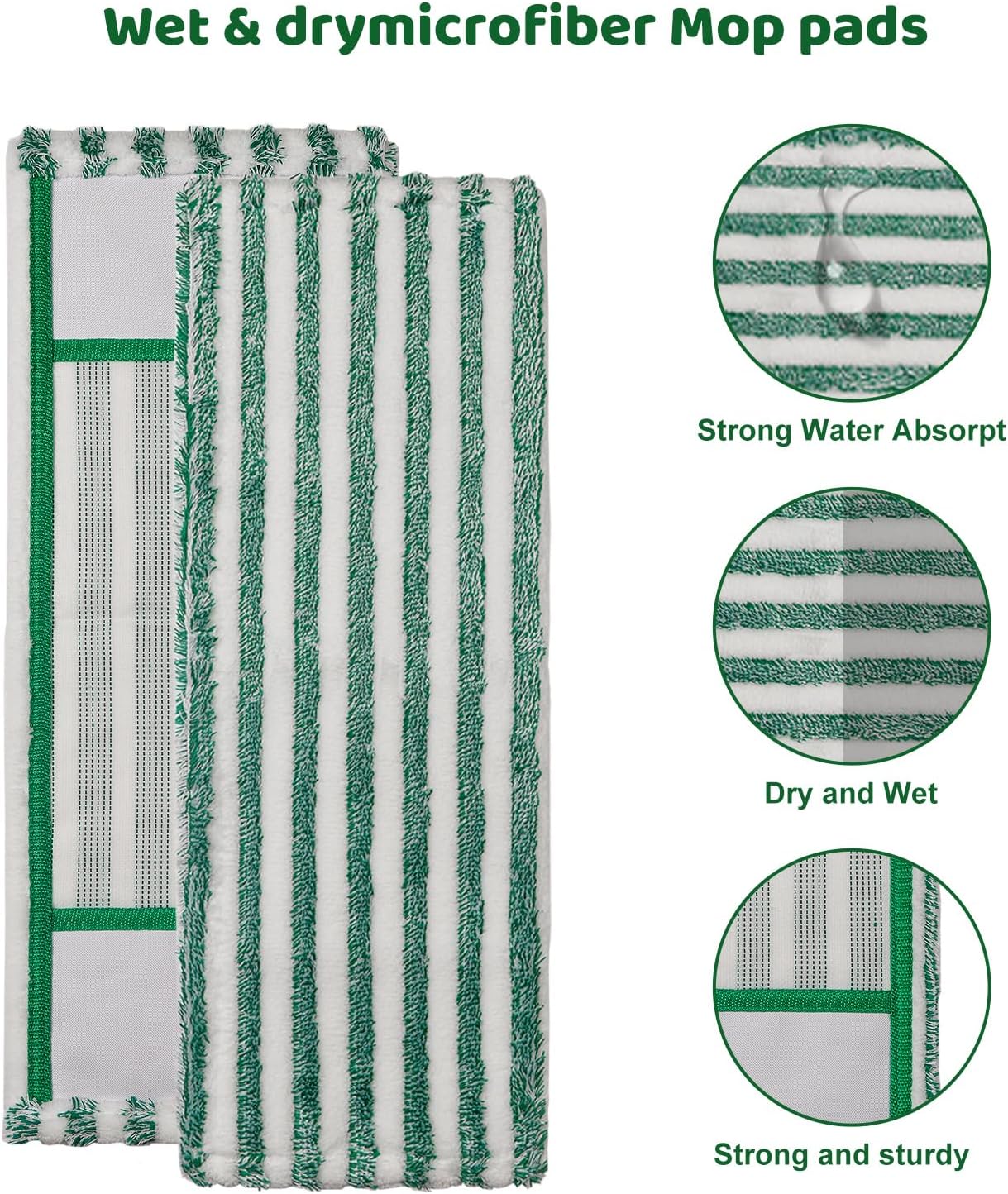 4 Pack Mop Pads for Libman Microfiber Dust Mop