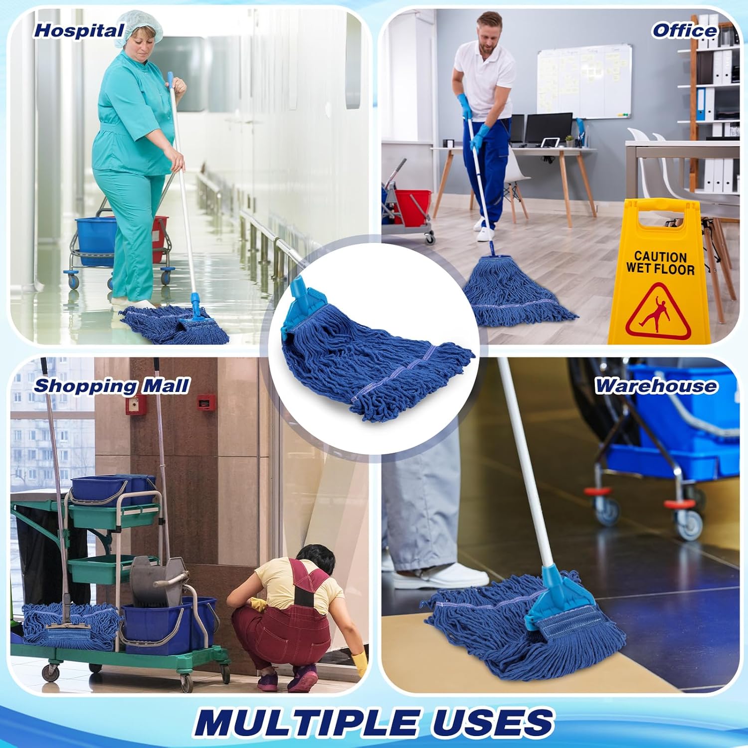 Nuogo 10 Pack 24oz Heavy Duty Mop Heads