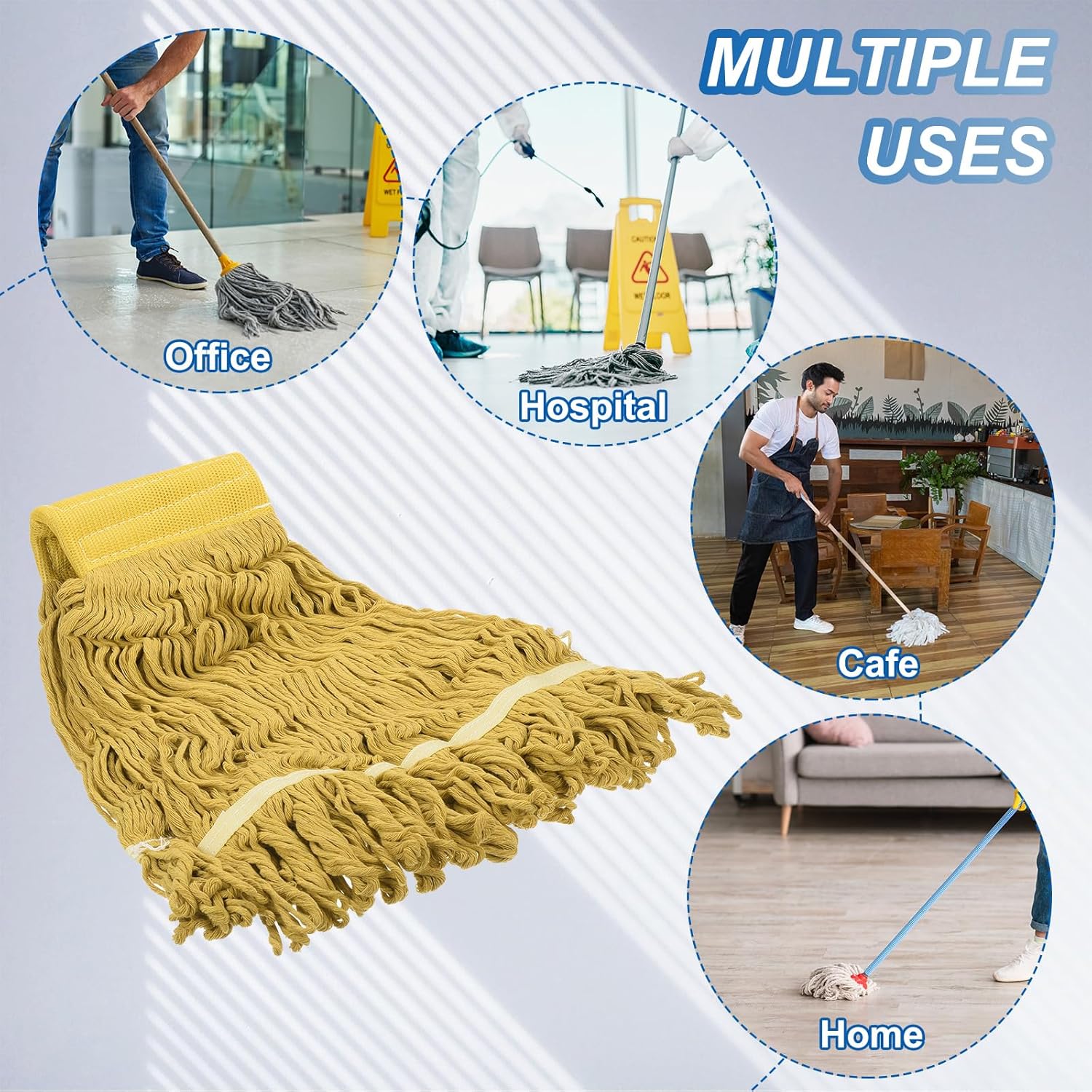 Uxcell 6Pcs Cotton String Mop Head Replacement