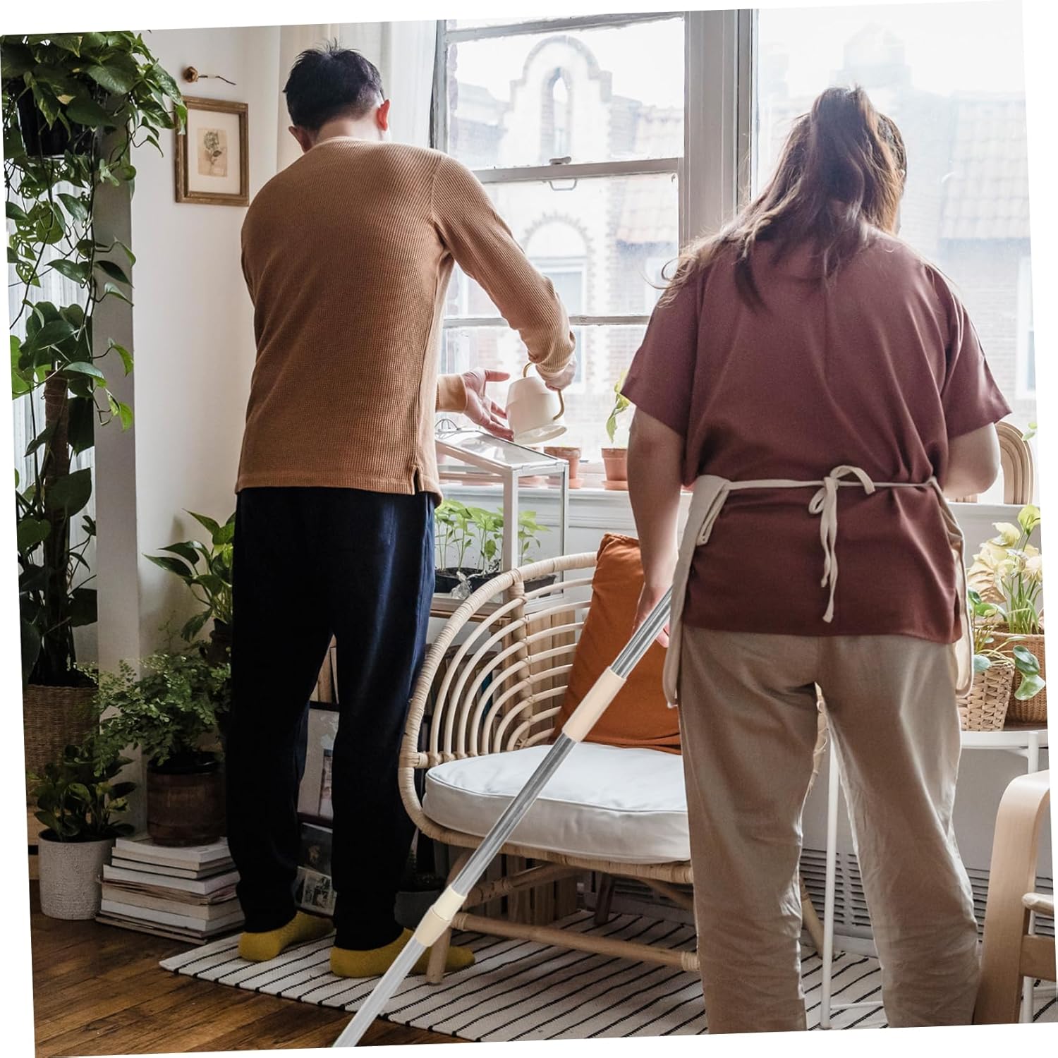 Detachable Rotary Mop Pole with Reinforced Stainless Steel Handle