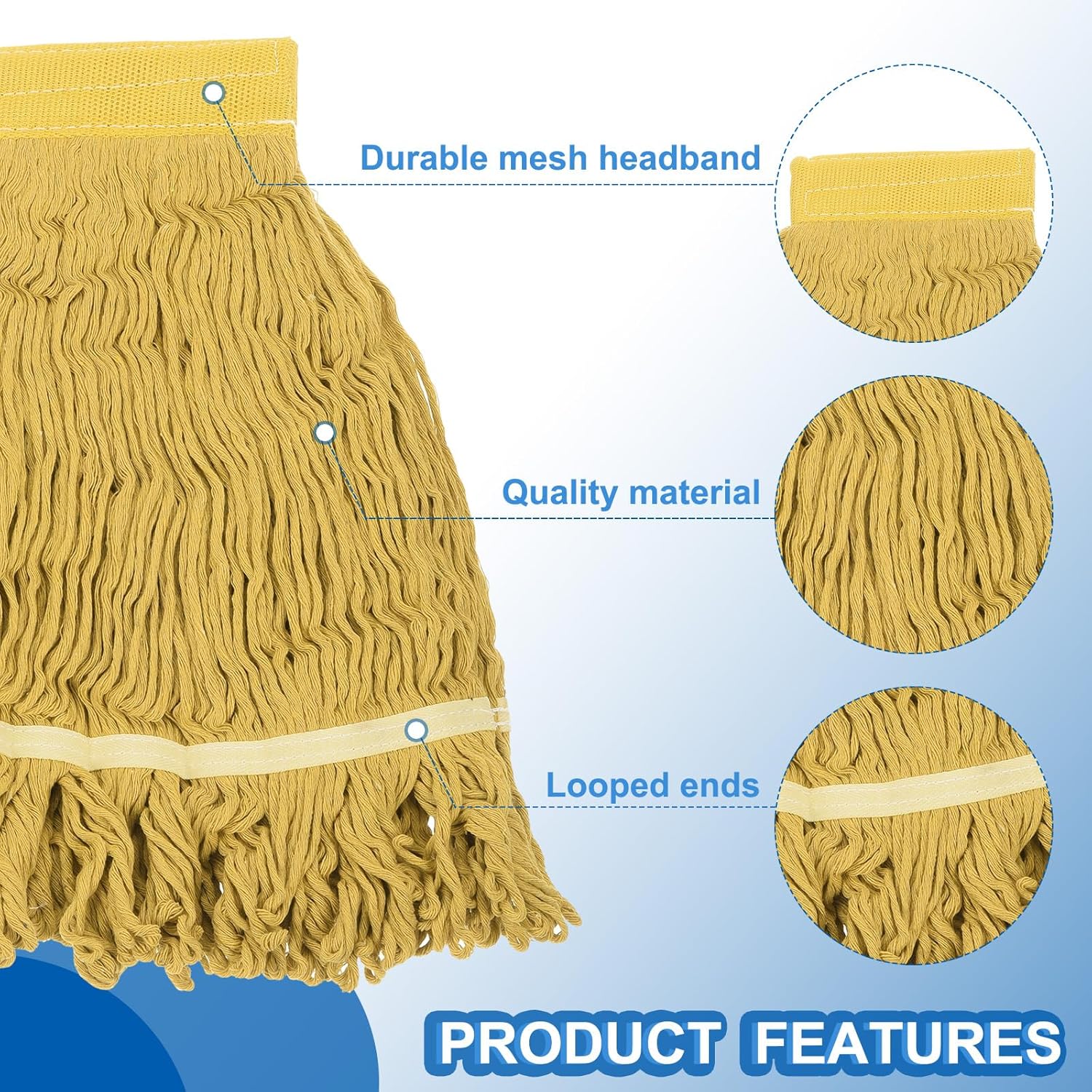 Uxcell 6Pcs Cotton String Mop Head Replacement