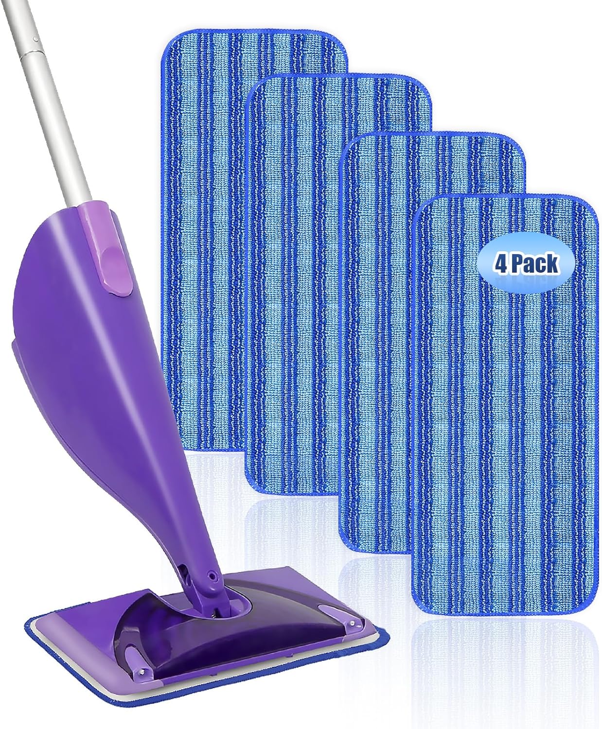 4 Pack Reusable Mop Pads for Swiffer Wet Jet
