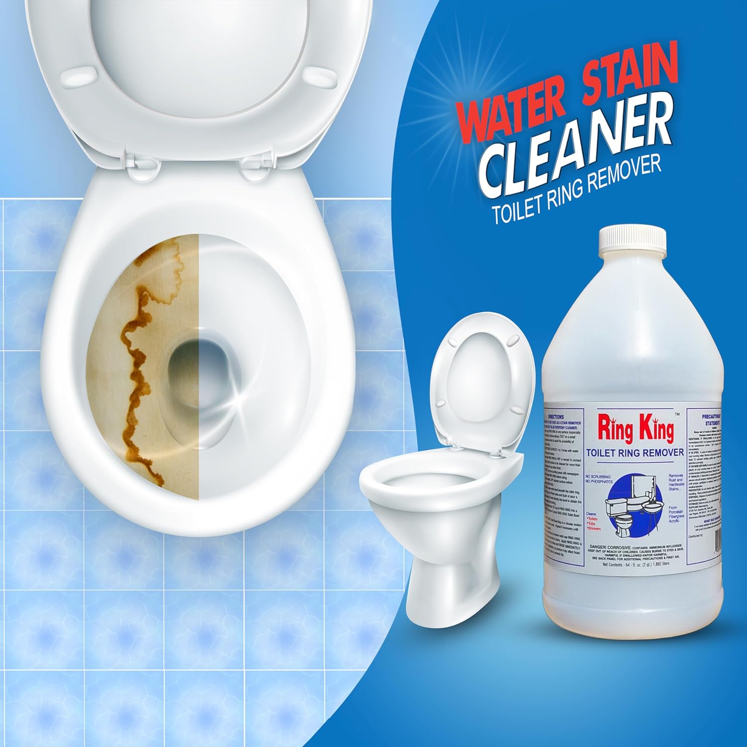 Ring King Toilet Bowl Cleaner Liquid 64oz Pack Of 6
