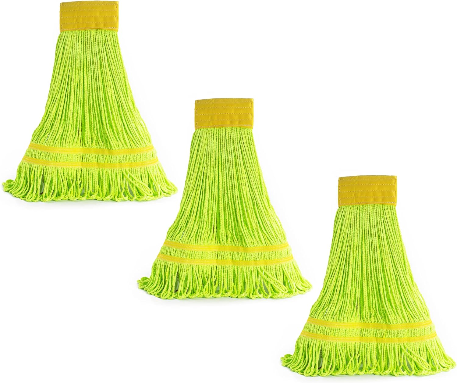 Matthew Cleaning Microfiber String Mop Head Replacement Green 3 Pack