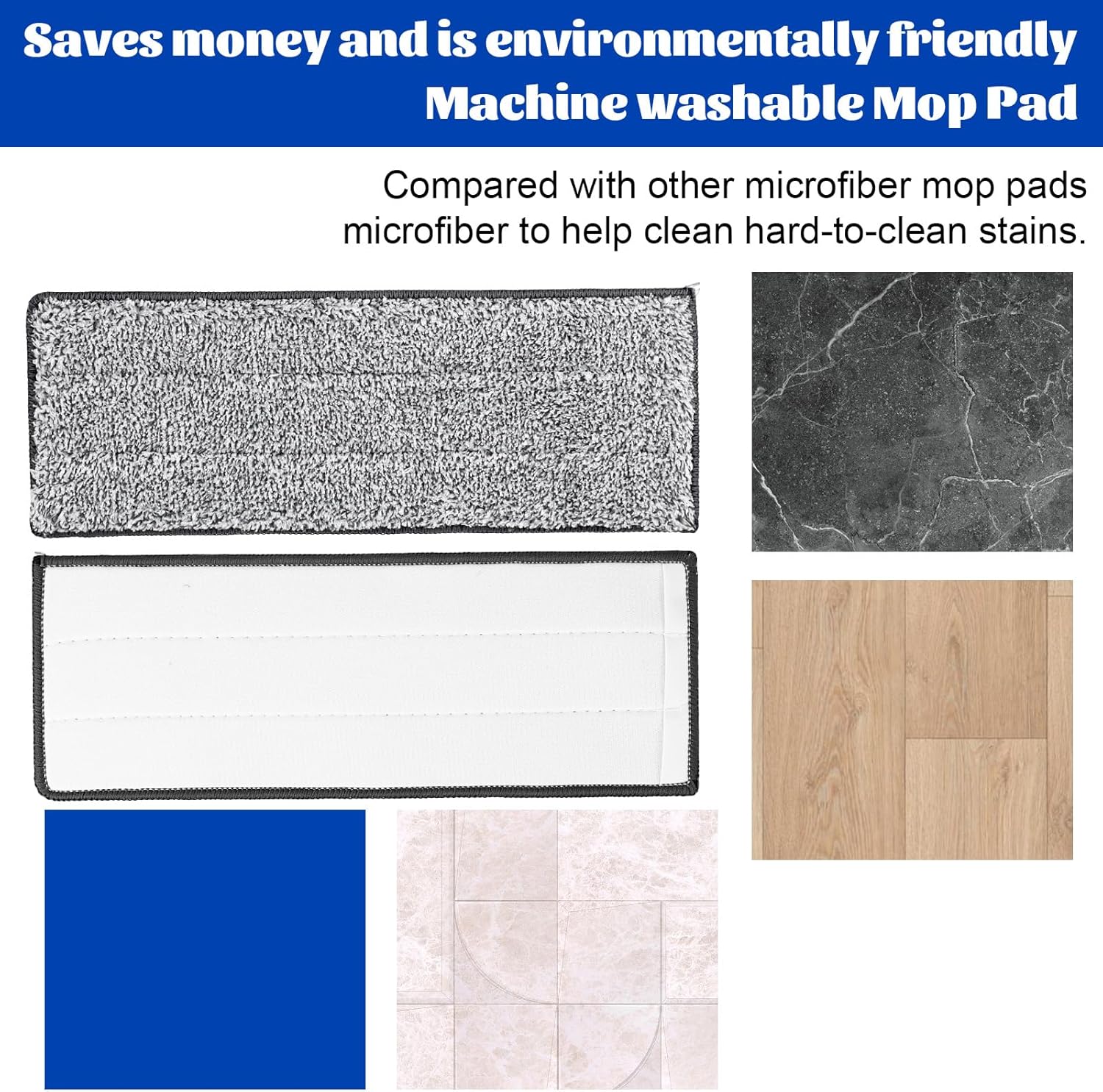14 Pack 13 x 49 Microfiber Mop Pads - Reusable Washable