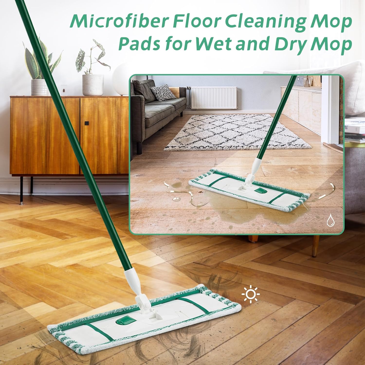GreeSuit 6 Pack Mop Pad Refills for Libman Wet Dry Mop