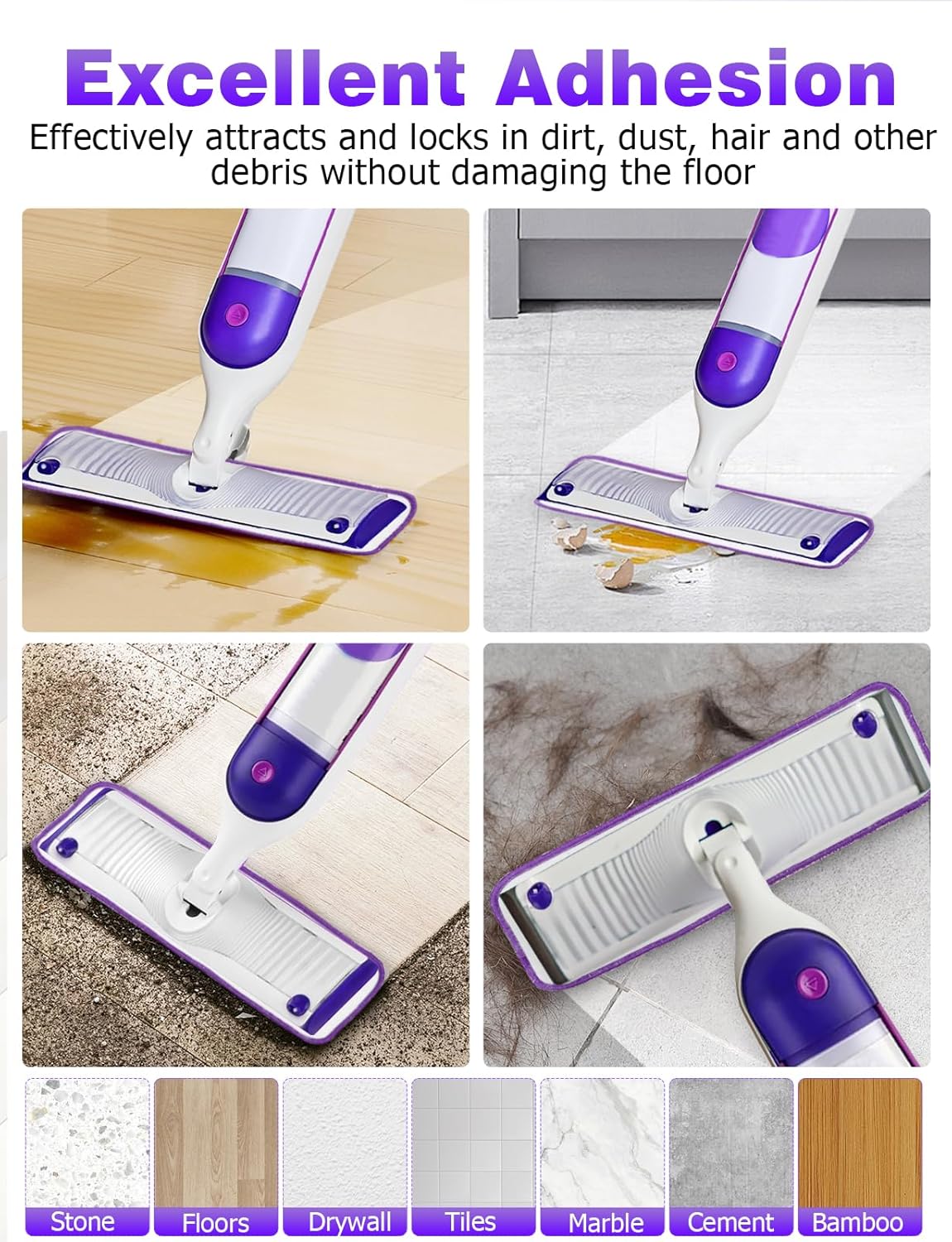 6-Pack Purple Reusable Swiffer Mop Pads