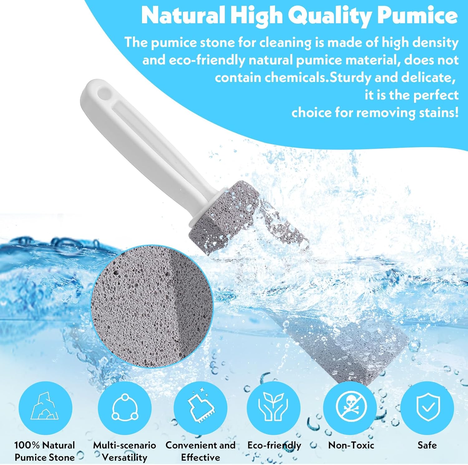 12 Pack Pumice Stones with Handle for Toilet and More
