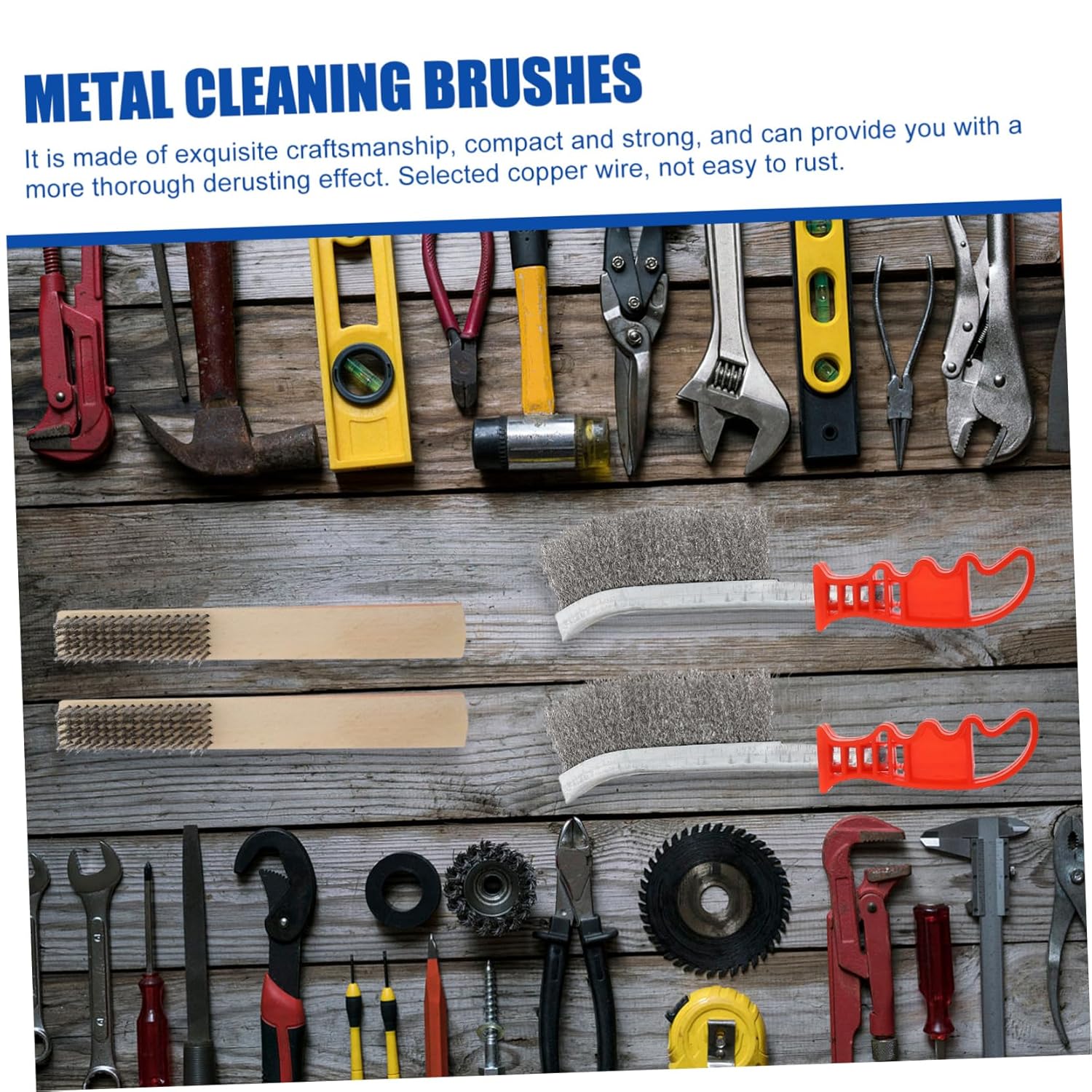 OKUMEYR 4pcs Stainless Steel Rust Removal Brush Set