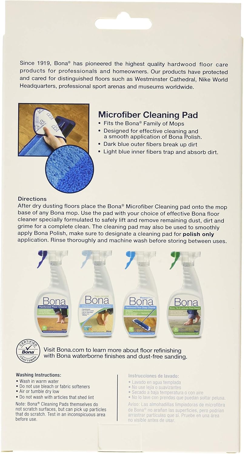 Bona Microfiber Cleaning Pad 3 Pack Reusable
