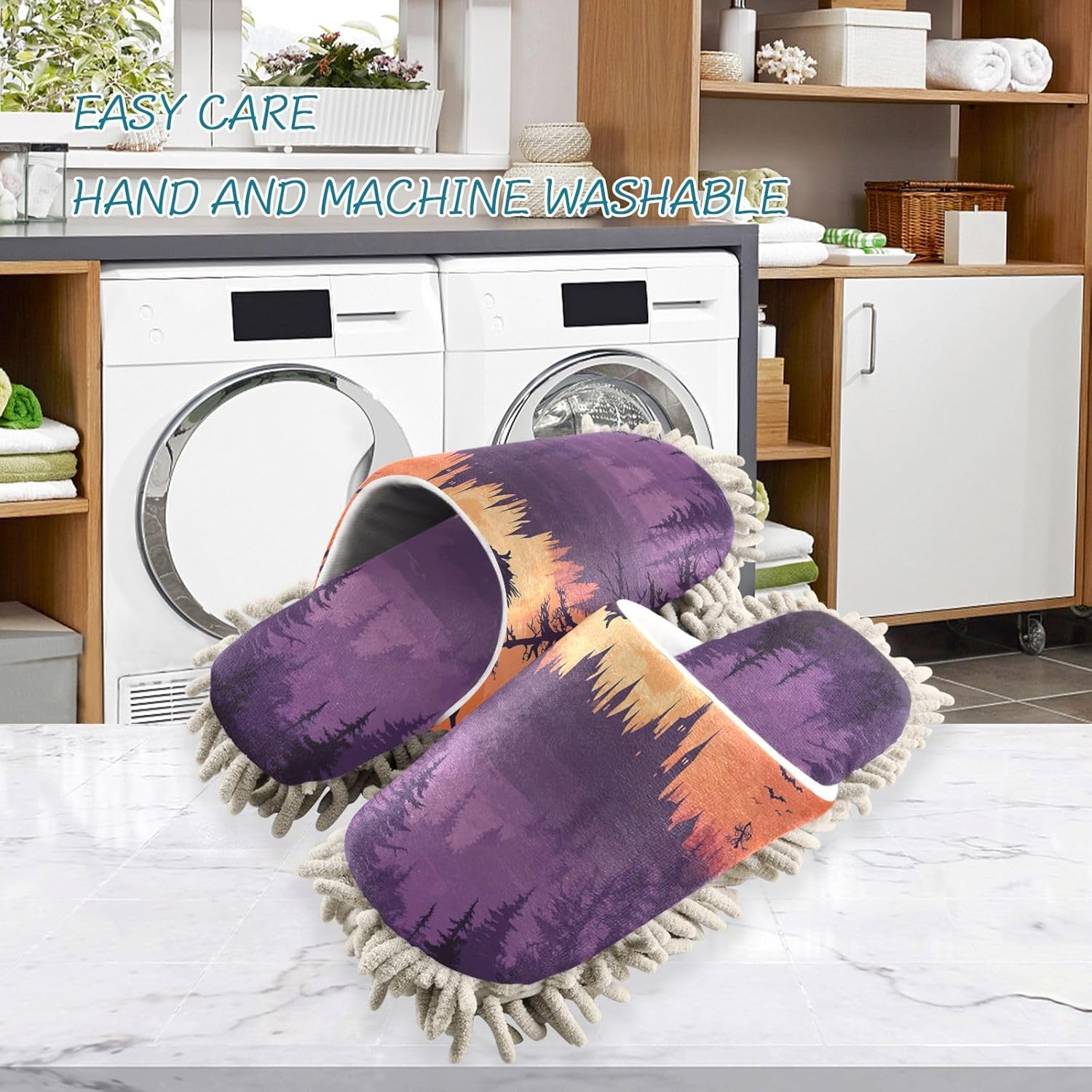 FLildon Microfiber Cleaning Slippers Halloween Witch Size L