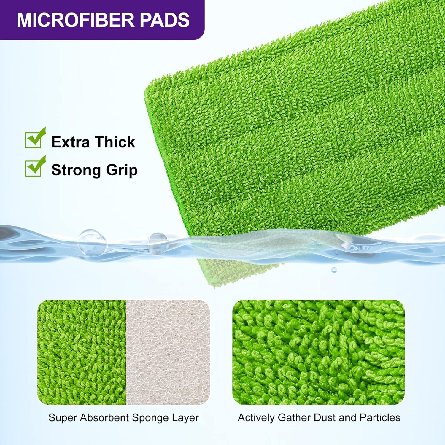 8 Pack Reusable Mop Pads for Swiffer Wet Jet Mops