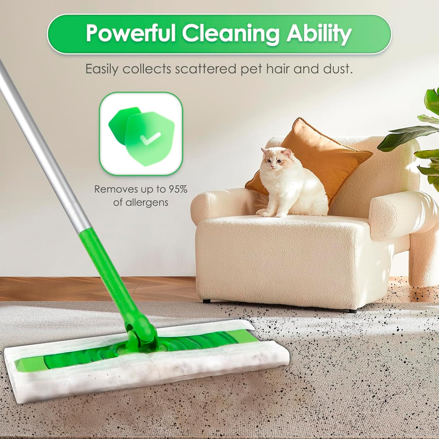 BRUVISH 100 Count Dry Mop Pads for Swiffer Sweeper