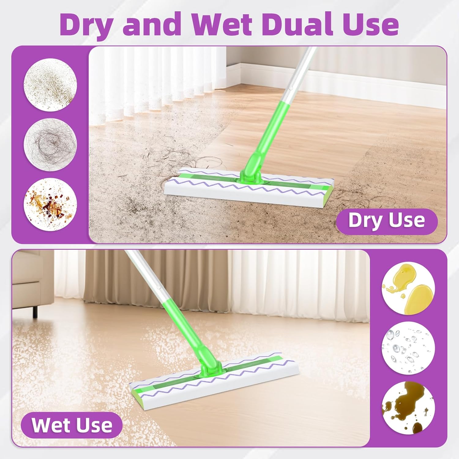 Nicemiya 24 Pack Microfiber Mop Pads for Swiffer Sweeper