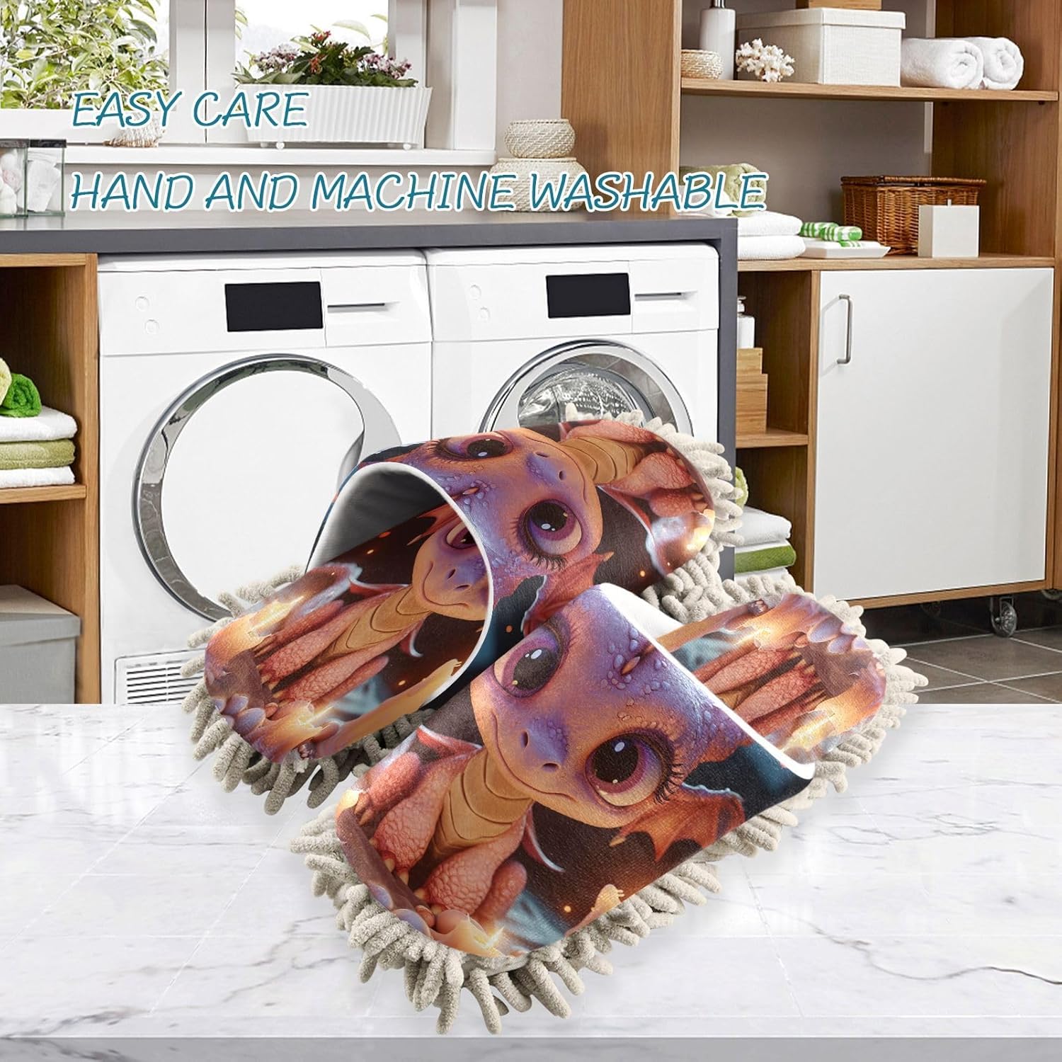 Zhirexin Microfiber Mop Slippers for Men Women