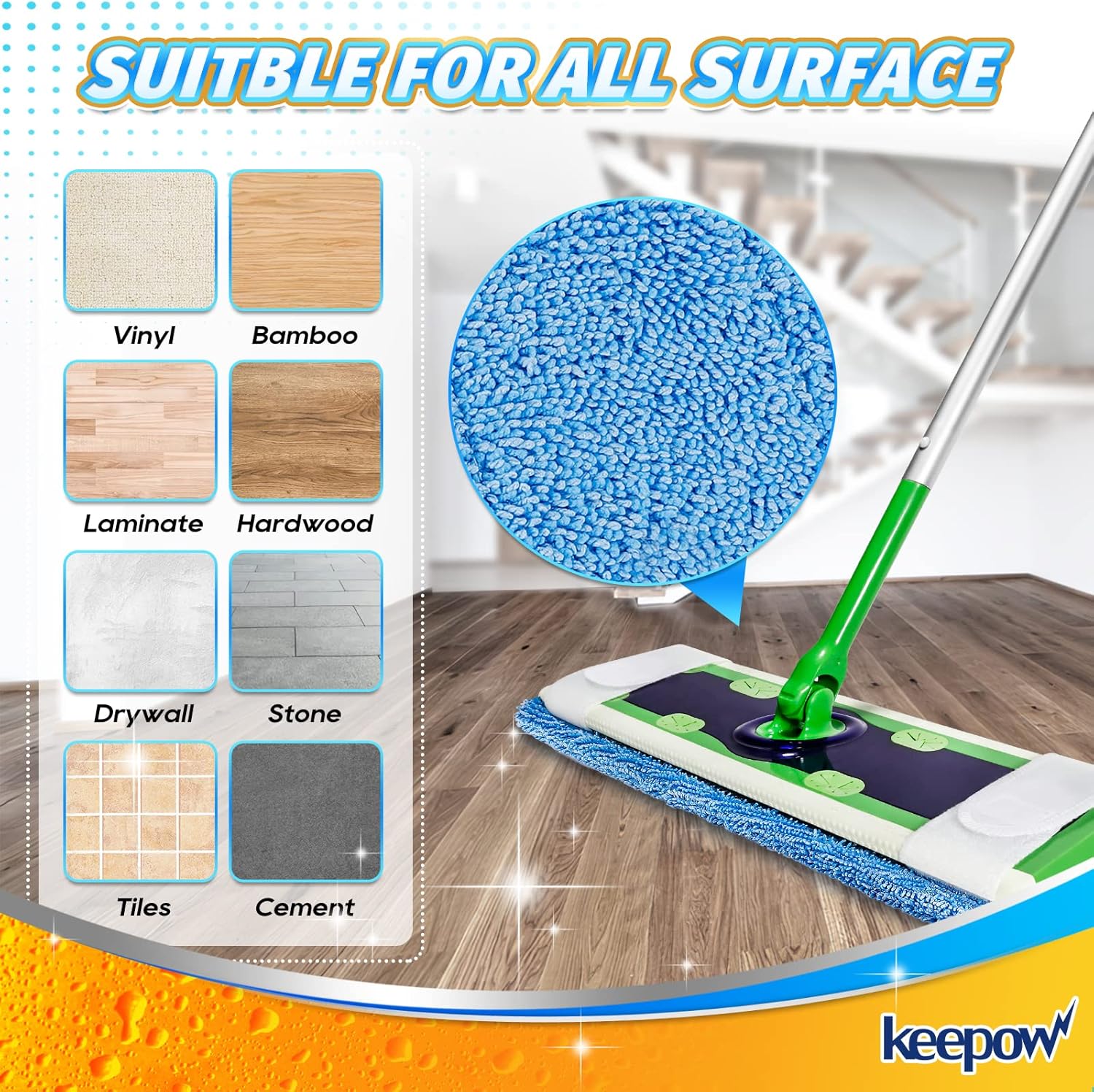 KEEPOW XL Dry Sweeping Cloths for Swiffer Sweeper