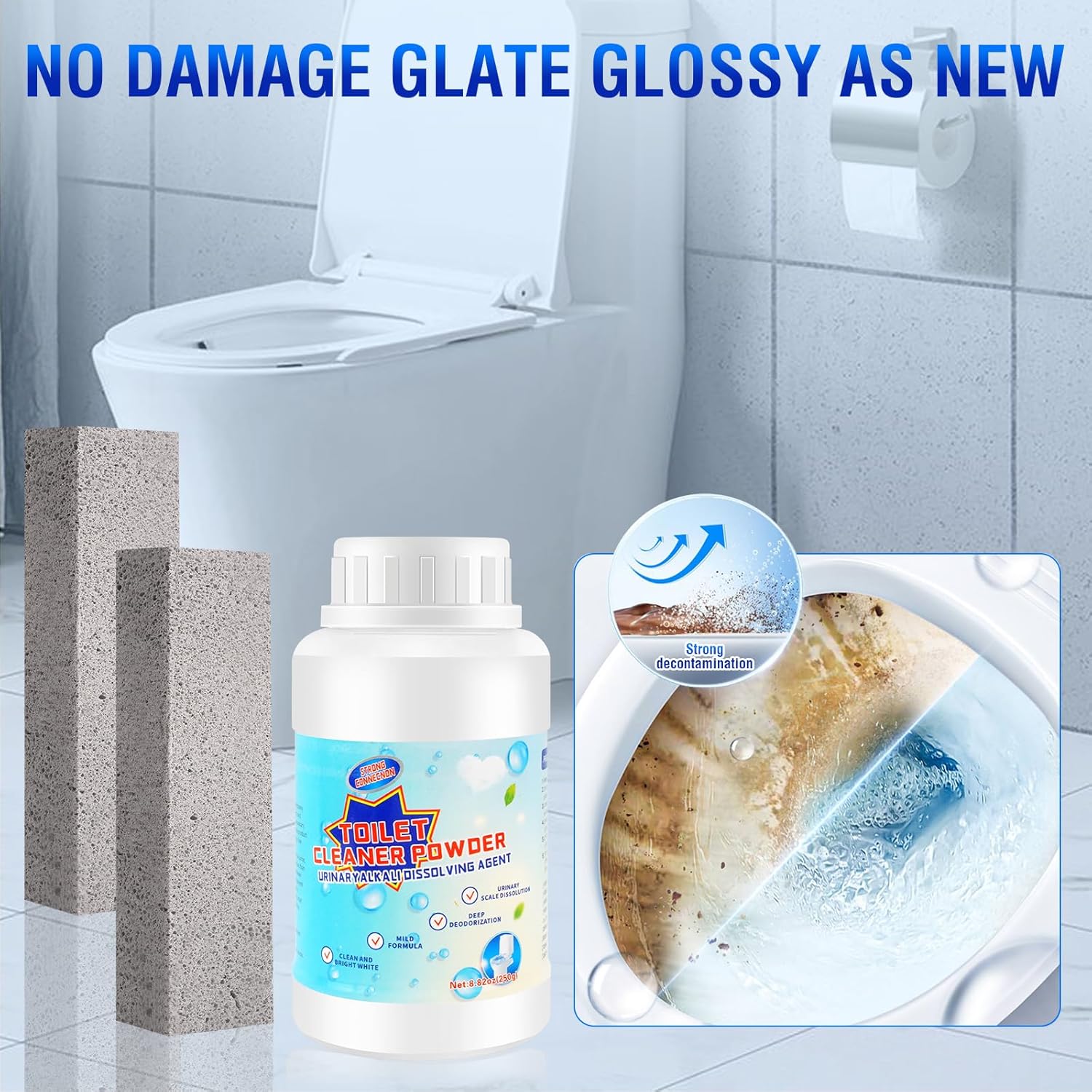 Pumice Stone Toilet Cleaning Stick - Natural Calcium Remover