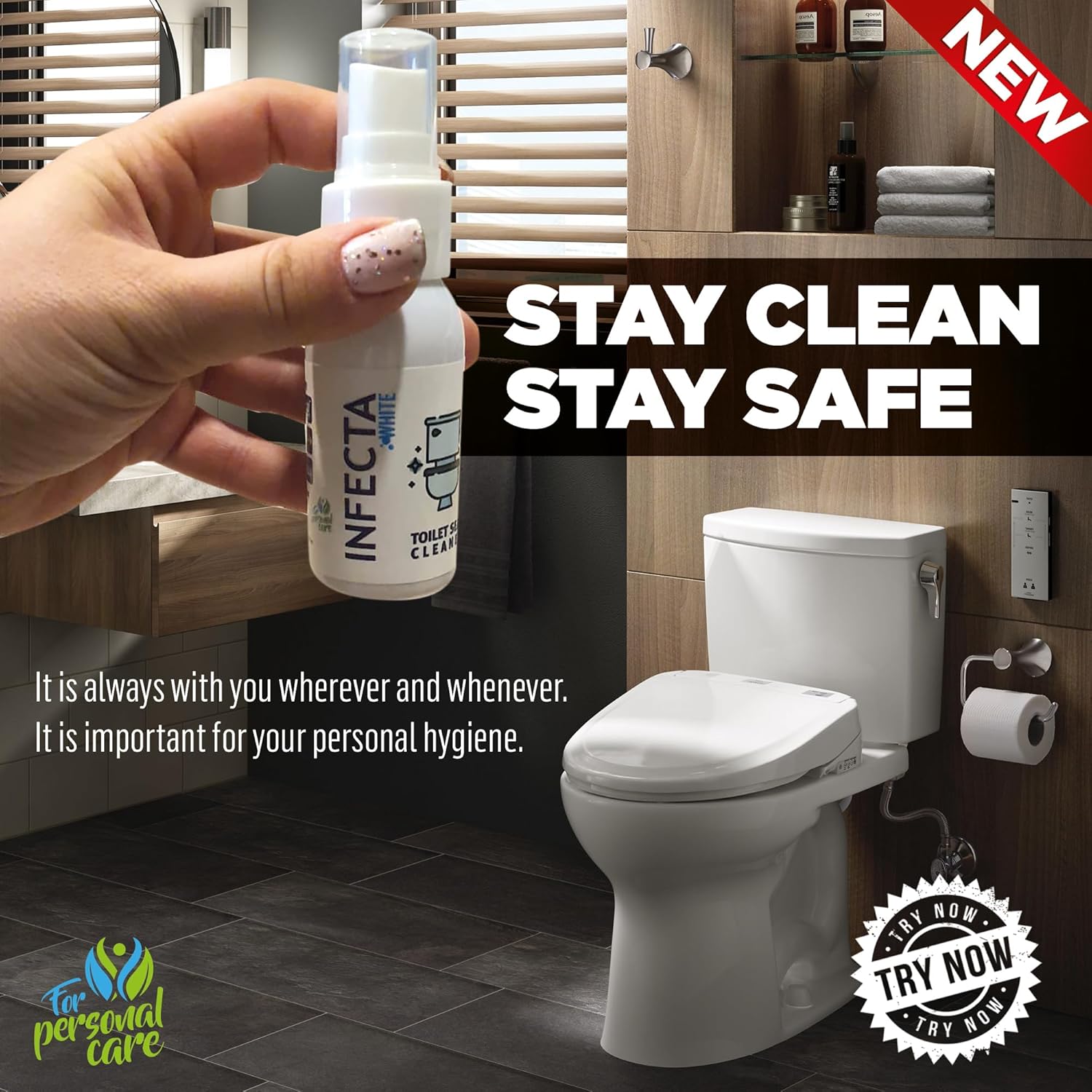 INFECTA White Toilet Cleaning Spray 50ml Travel Size
