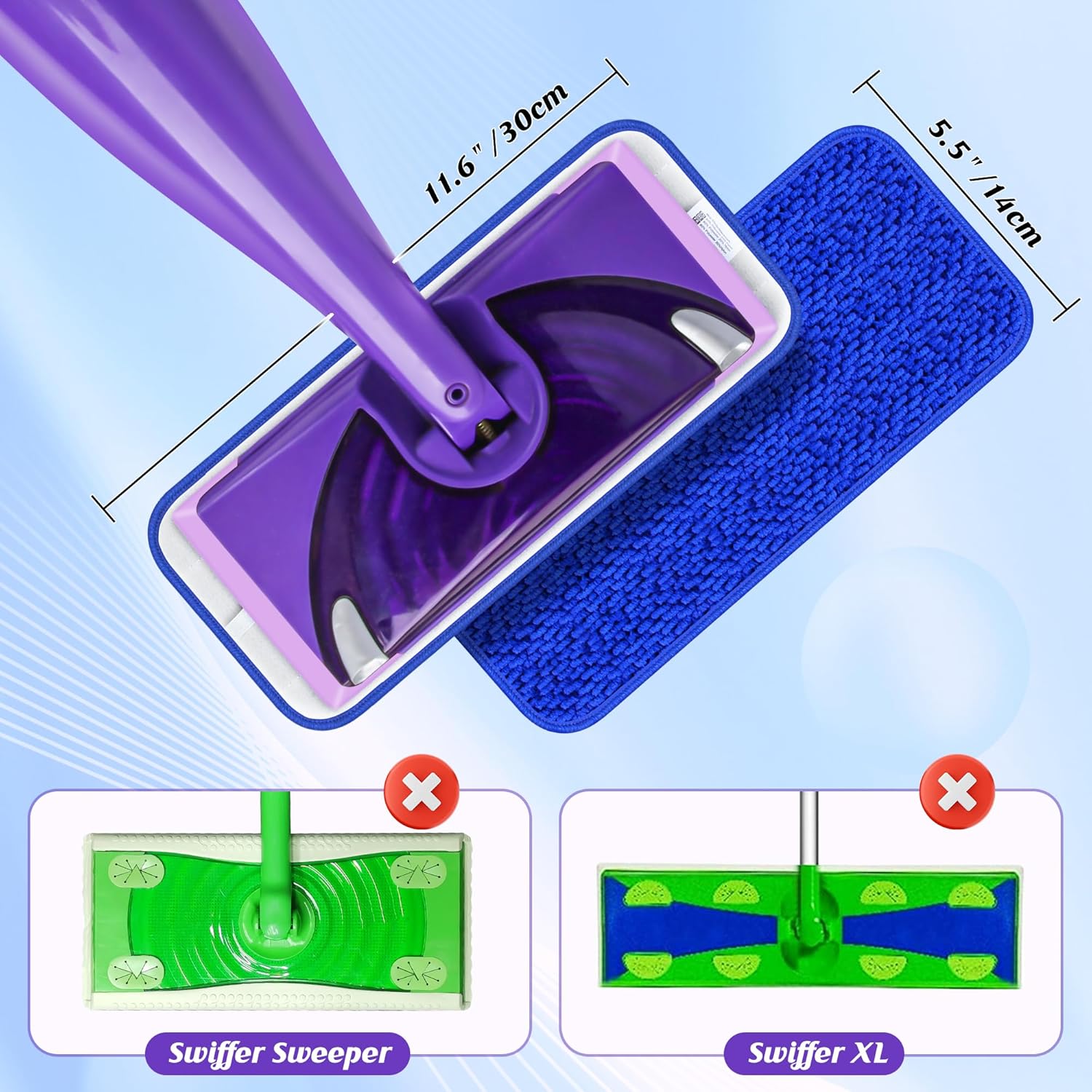 PAPCLEAN Reusable Mop Pads for Swiffer WetJet 7 Pack