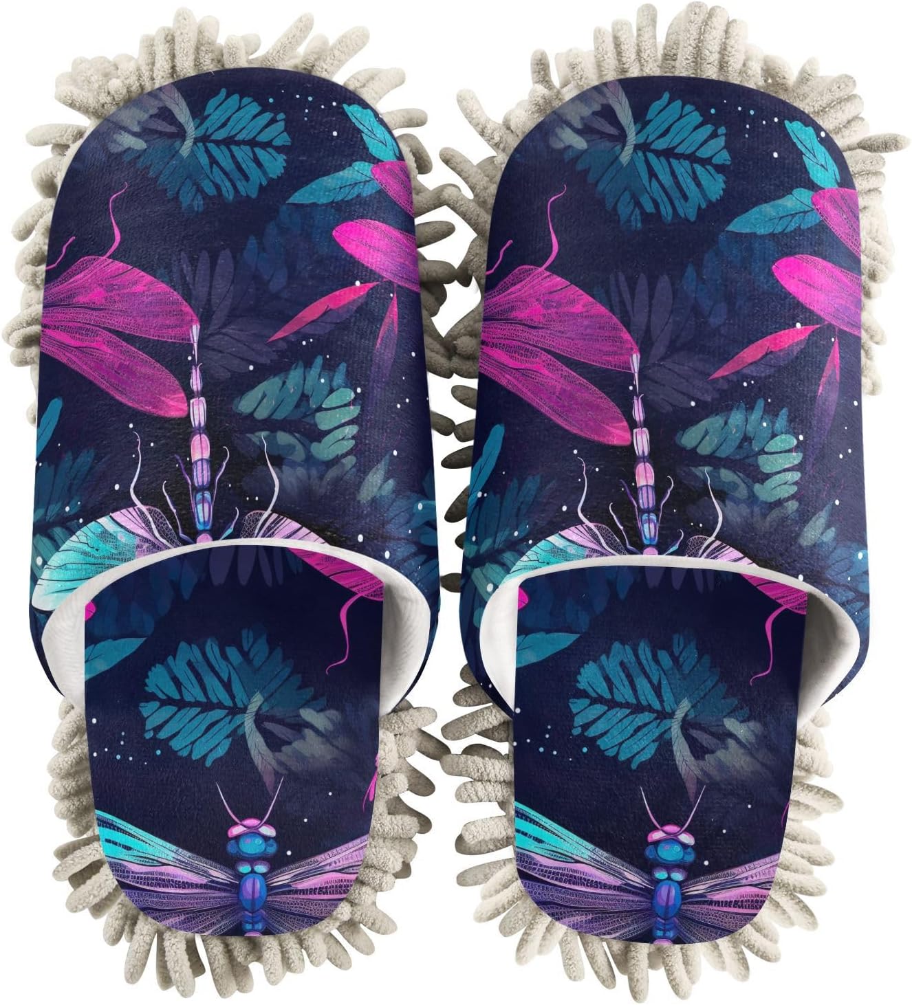 Purple Dragonflies Mop Slippers for Wood Floor