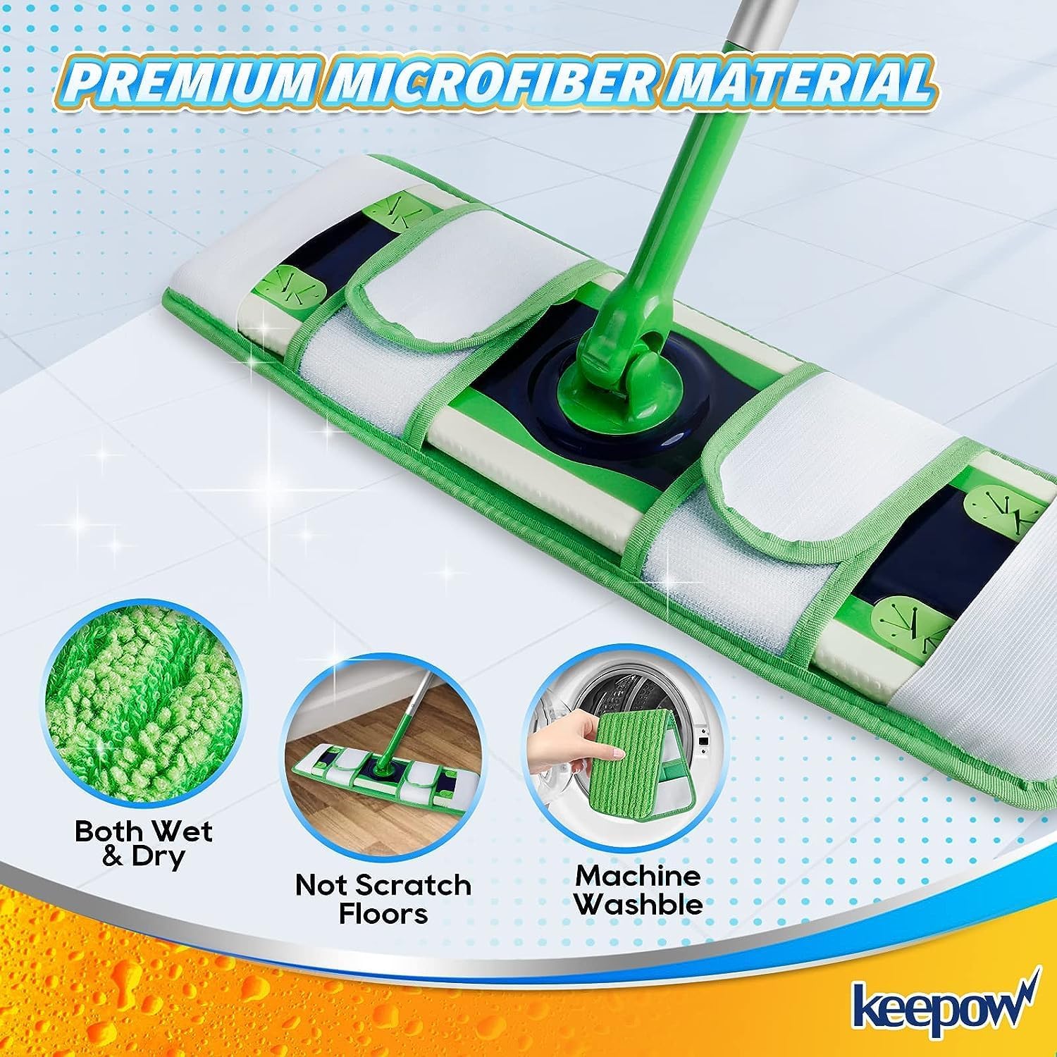 KEEPOW Extra Large Swiffer XL Dry Pads Refills 8 Pack