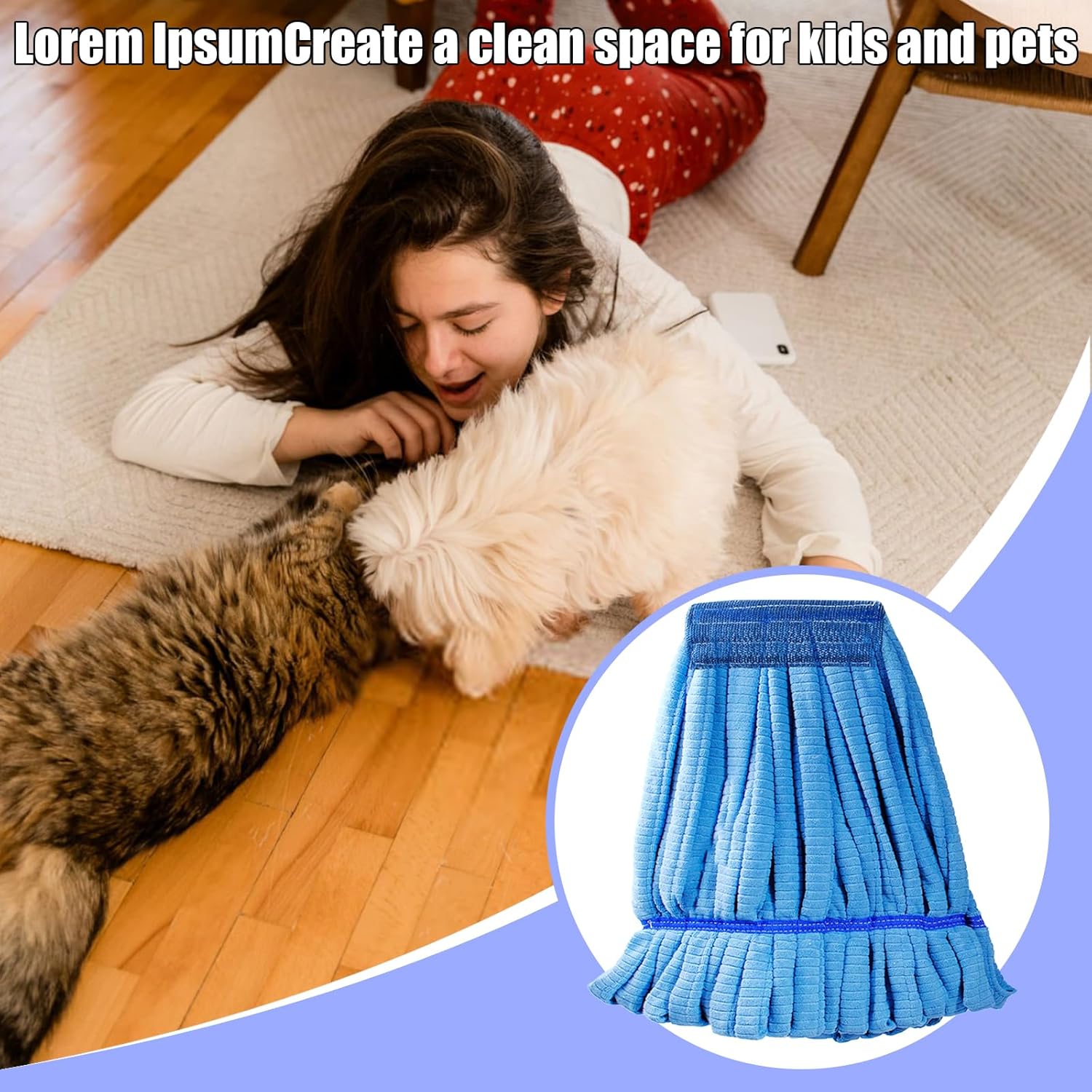 5 Pcs Commercial Mop Head Replacement Tubes