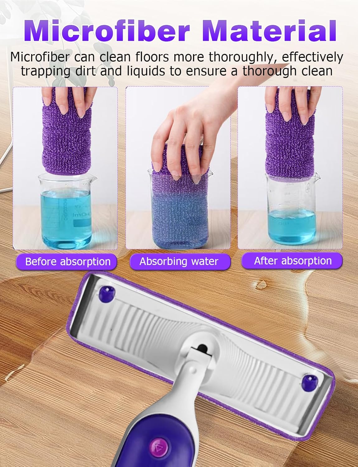 6-Pack Purple Reusable Swiffer Mop Pads