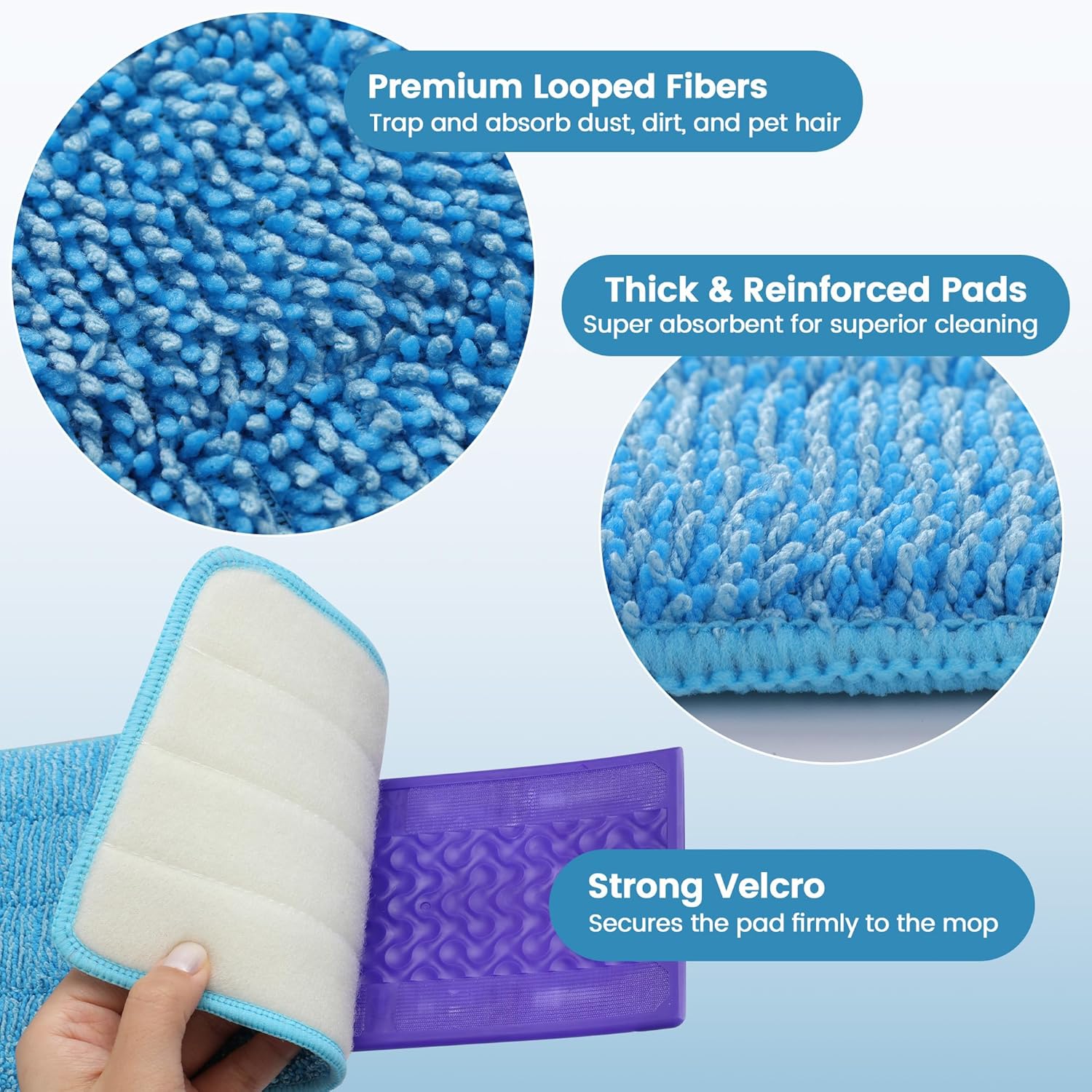 Tidy Monster 6-Pack Reusable Microfiber Mop Pads