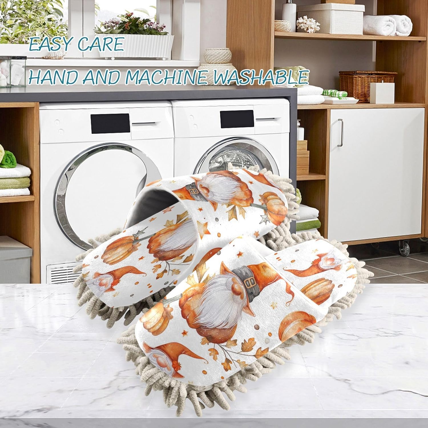 Zhirexin Thanksgiving Cleaning Mop Slippers