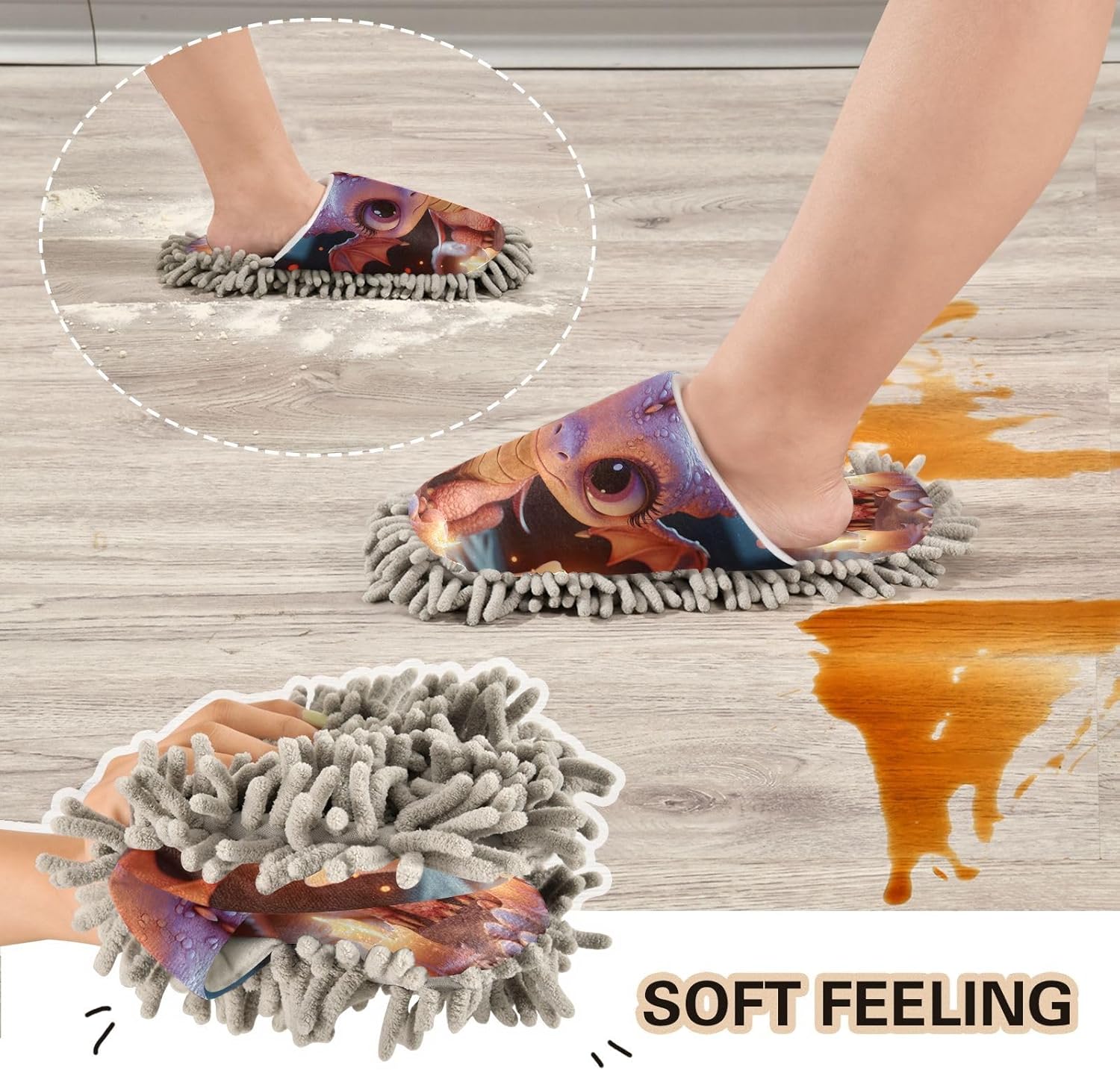 Zhirexin Microfiber Mop Slippers for Men Women