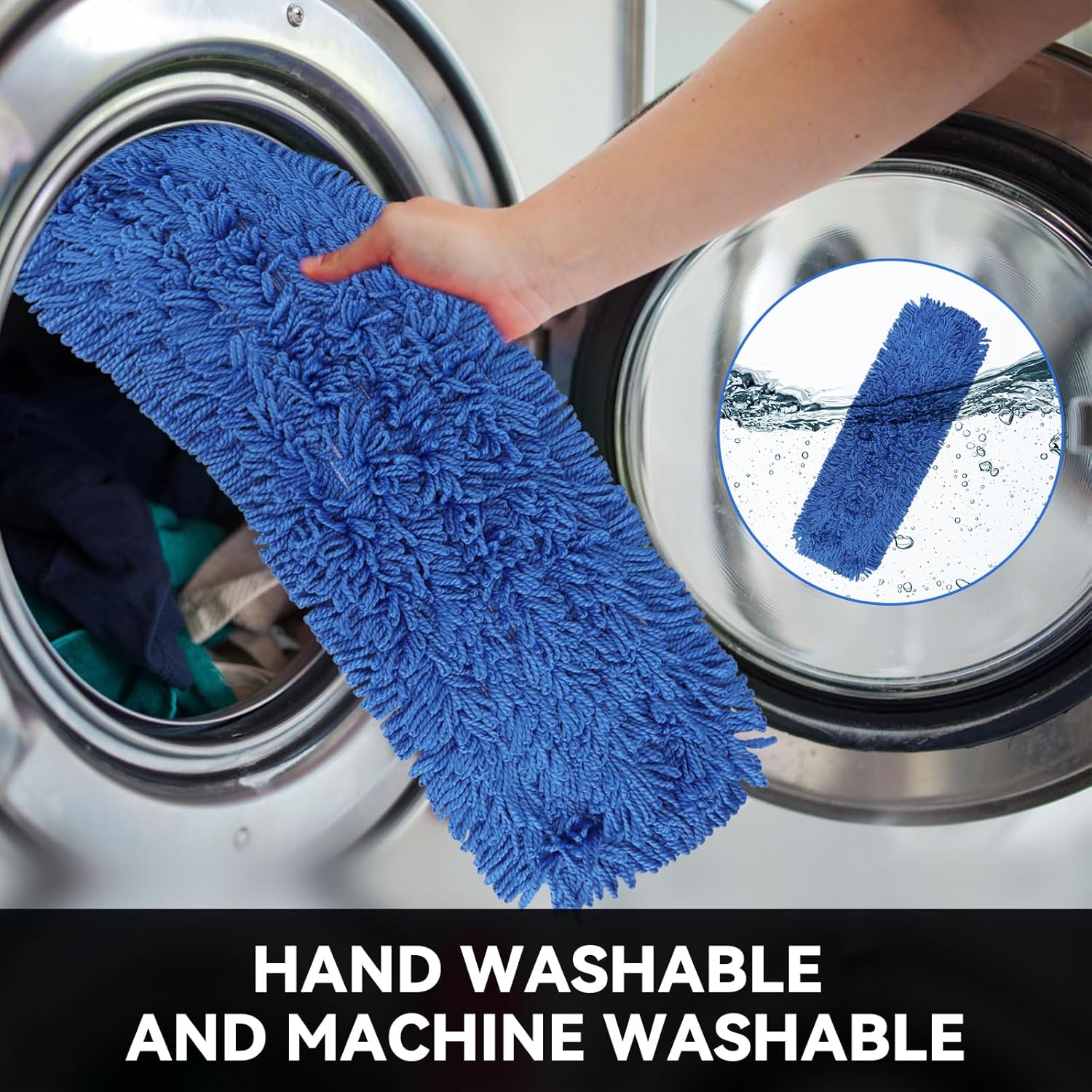 BeiLan 36 Inch Dust Mop Head Replacement - 6 Pack Blue