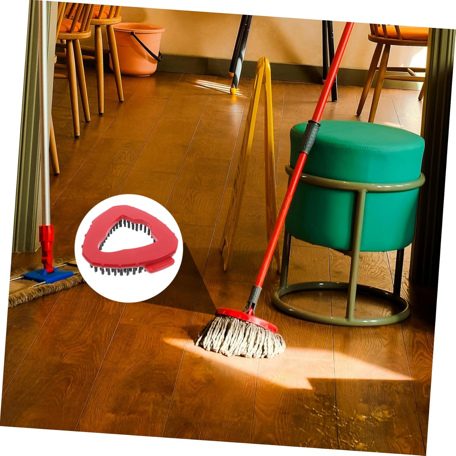 2pcs Stiff Bristle Replacement Scrub Brush for Triangular Mop