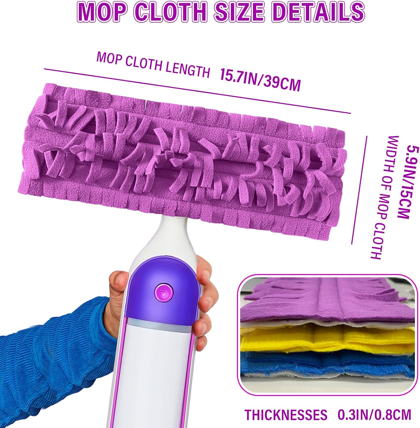 Reusable Swiffer PowerMop Pad Refills 6Pcs