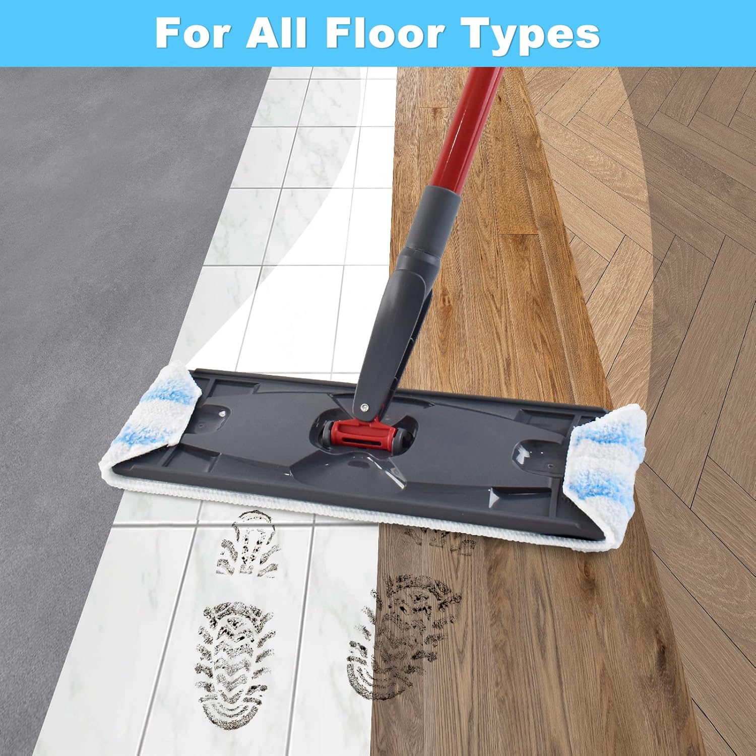 DLAIMI Mop Replacement Pads Handle Set