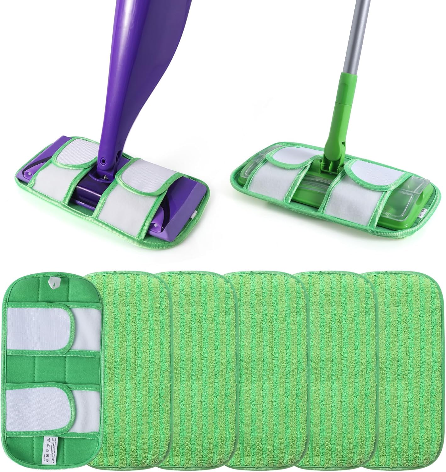 MABUBU 6 Pack Reusable Mop Pads for Swiffer WetJet and Sweeper Mops