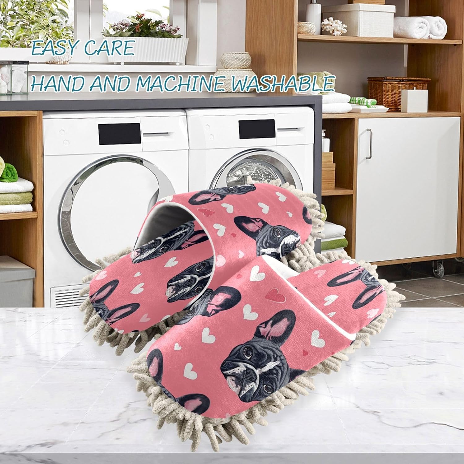 Zhirexin Mop Slippers with Microfiber Padding for Home Cleaning