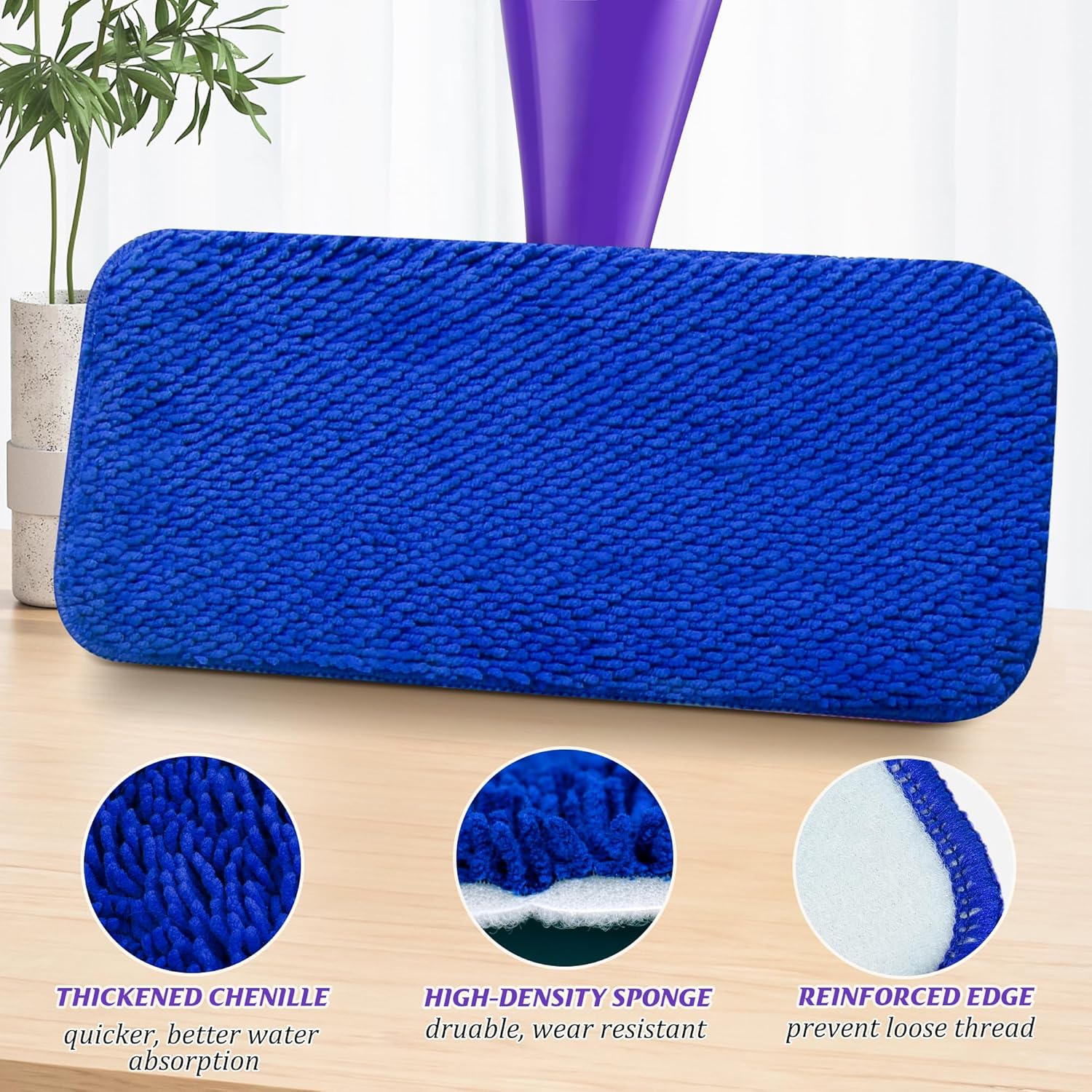 PAPCLEAN Reusable Mop Pads for Swiffer WetJet 7 Pack