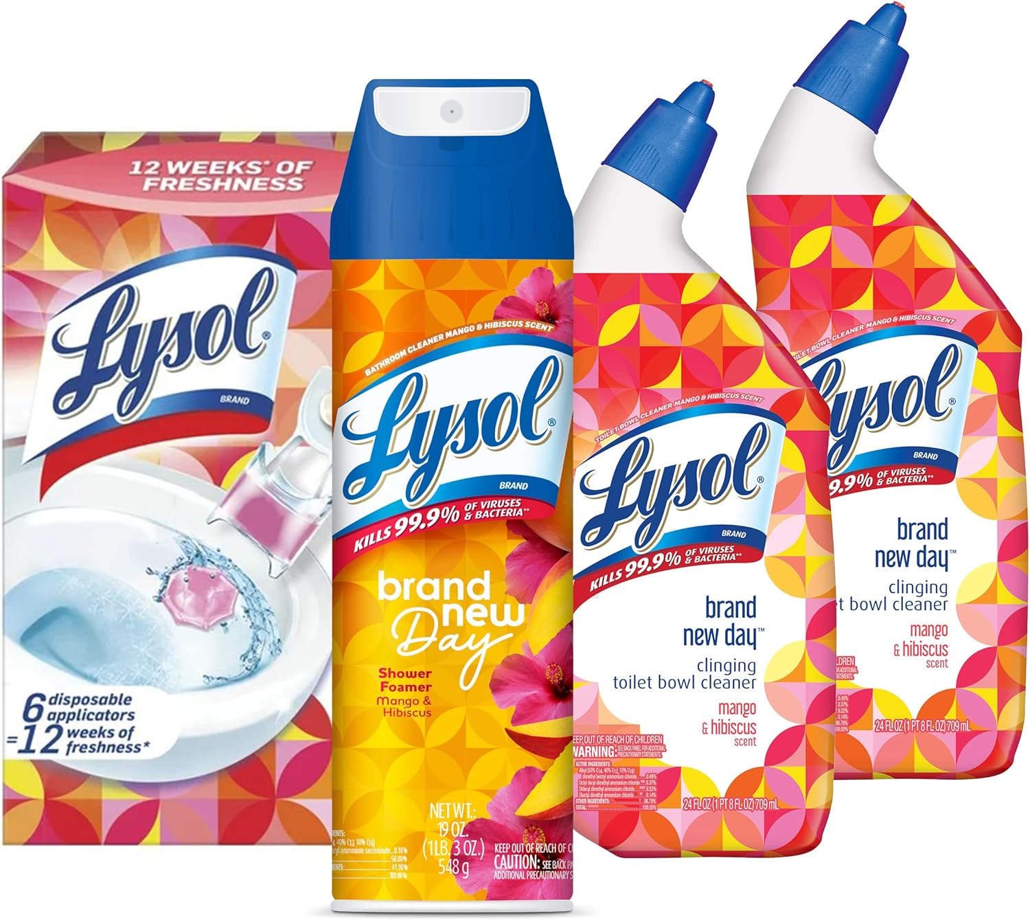 Lysol Toilet Bowl Cleaner 24 Ounces Combo Mango Hibiscus