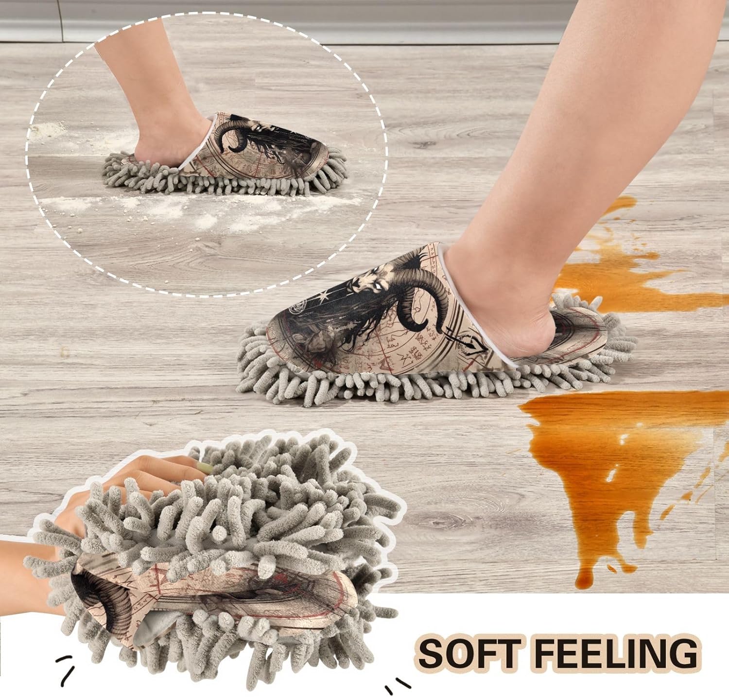 FLildon Microfiber Mop Slippers for Kitchen Floor Cleaning