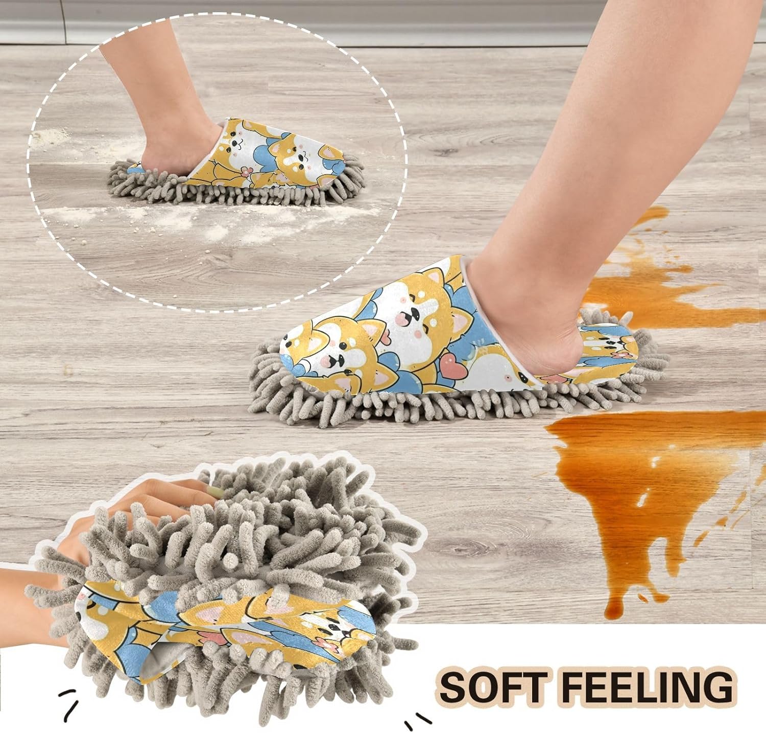 Zhirexin Microfiber Mop Slippers for House Cleaning